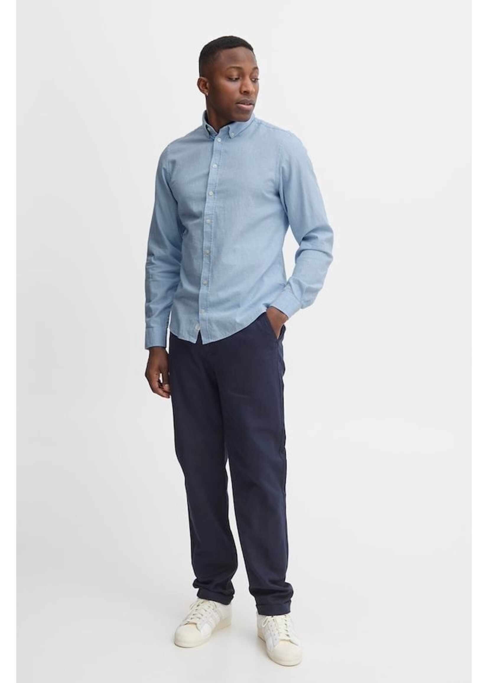 Casual Friday CF Anton Denim Chambray Shirt - Light Blue