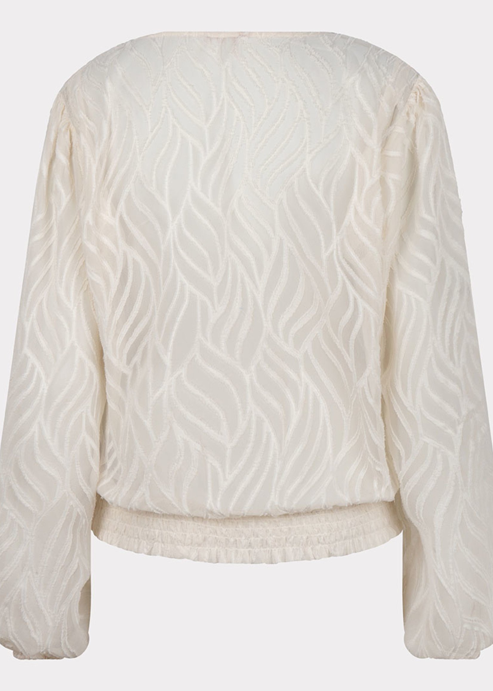 ESQ Mock V-Neck Blouse - Off White