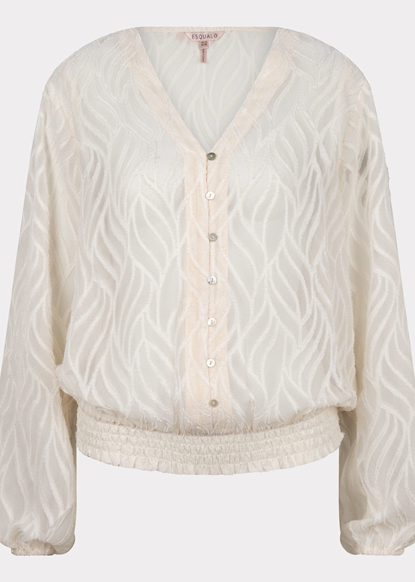 ESQ Mock V-Neck Blouse - Off White