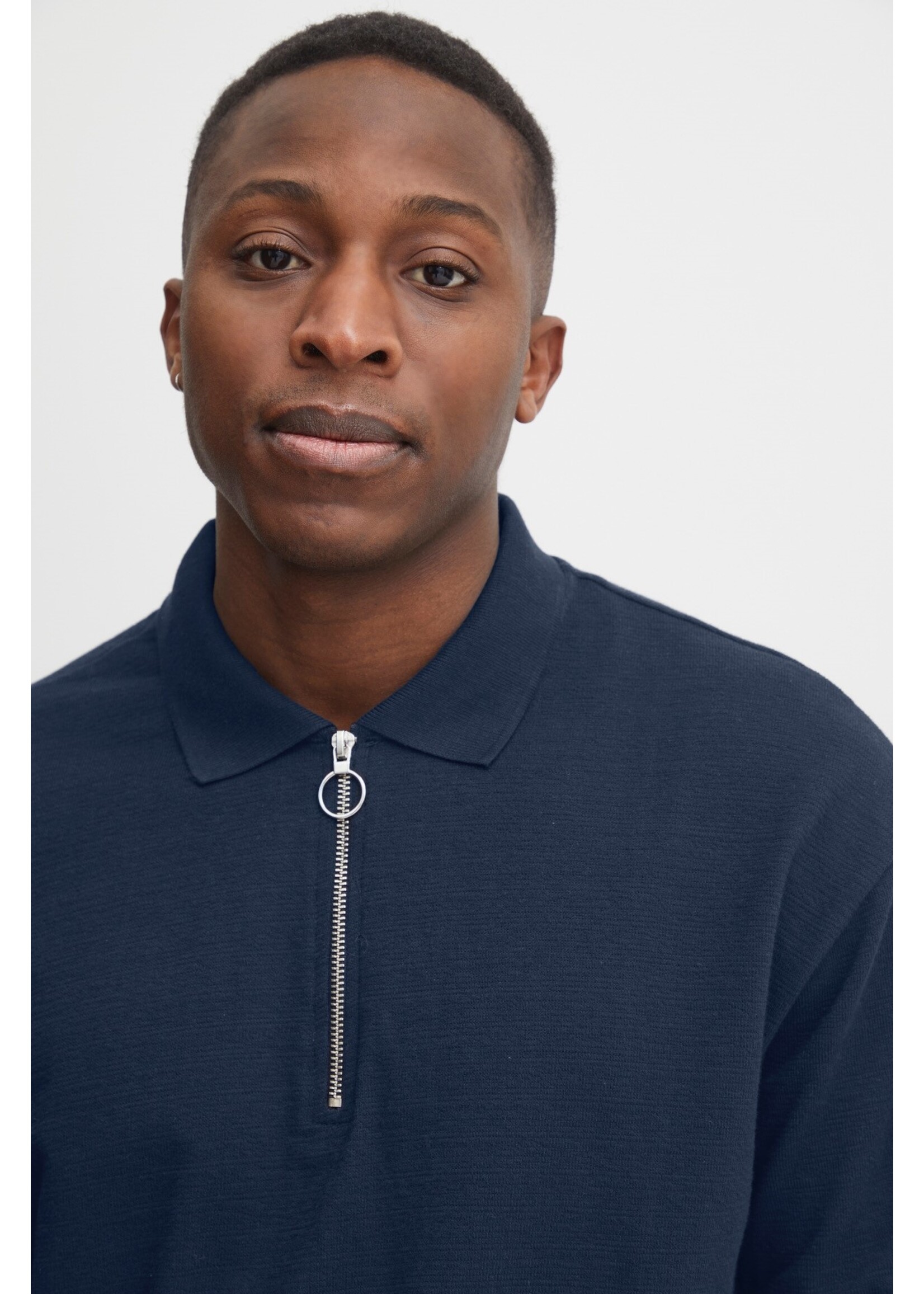 Casual Friday CF Trond Knitted T-Shirt - Dark Navy