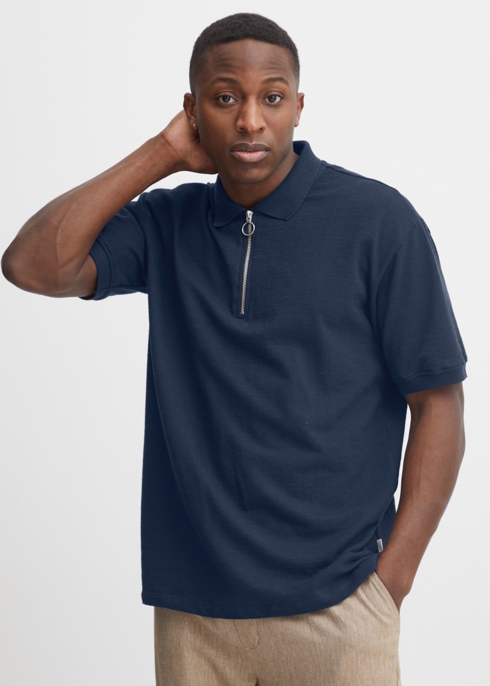 Casual Friday CF Trond Knitted T-Shirt - Dark Navy