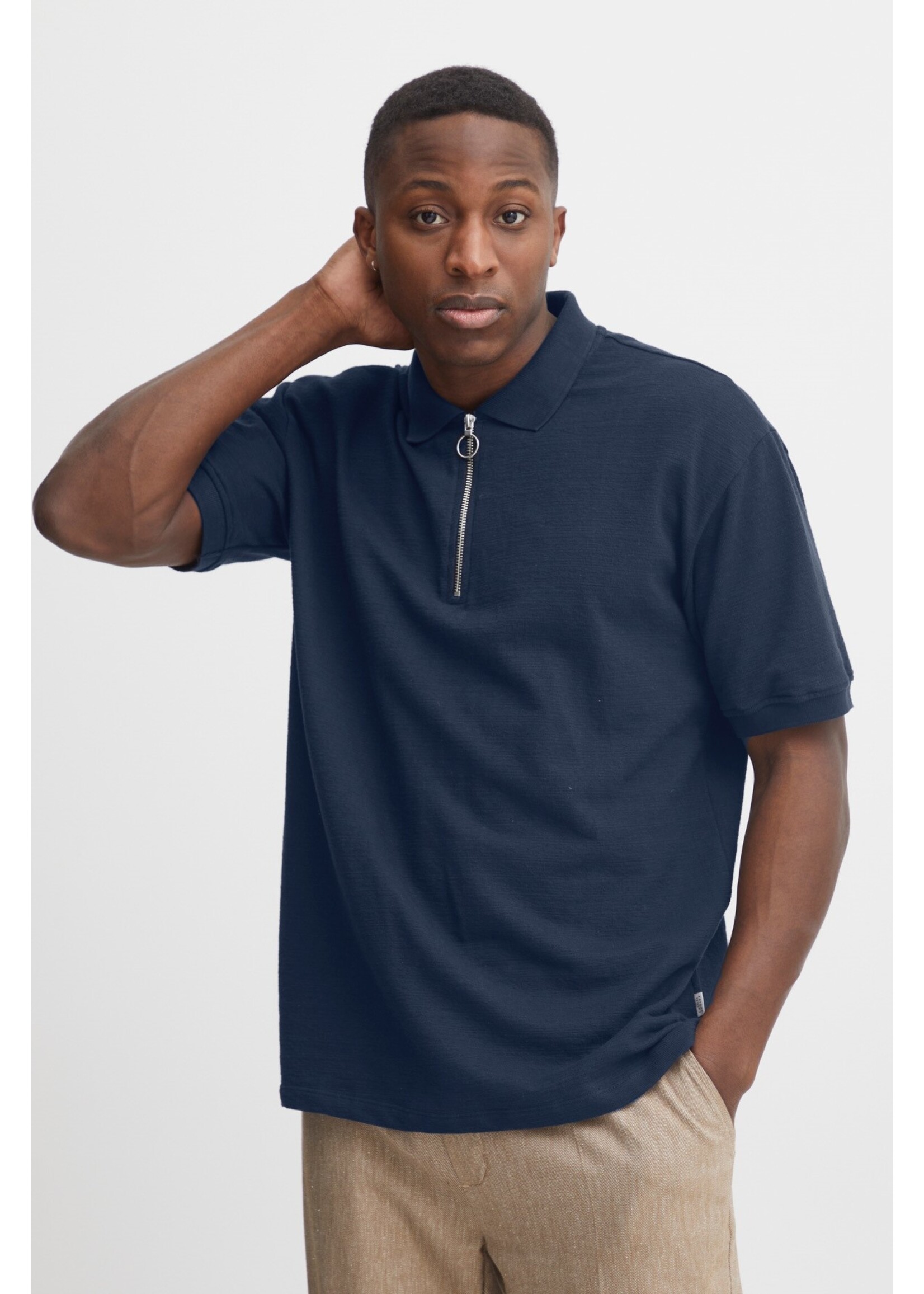 Casual Friday CF Trond Knitted T-Shirt - Dark Navy