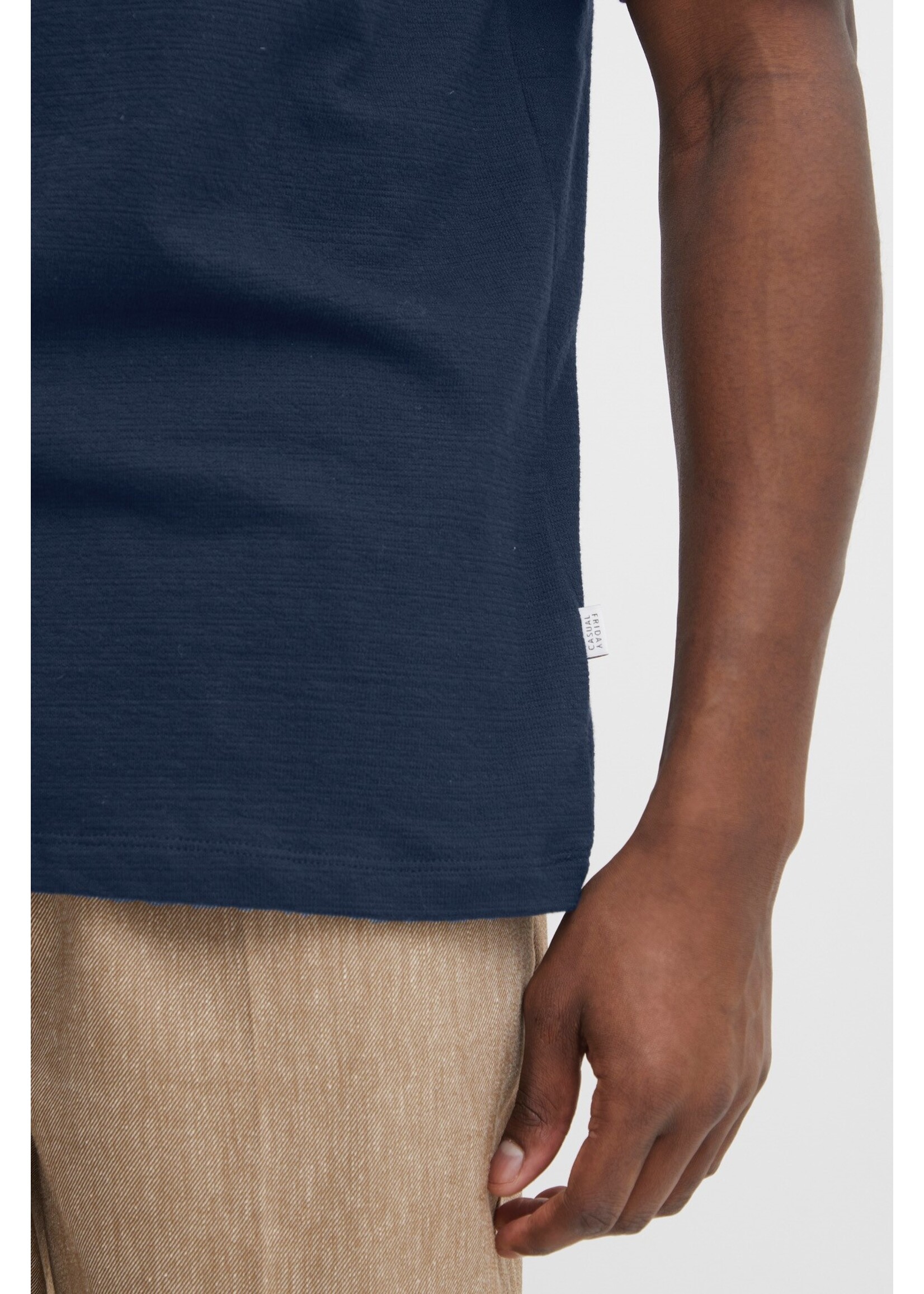 Casual Friday CF Trond Knitted T-Shirt - Dark Navy