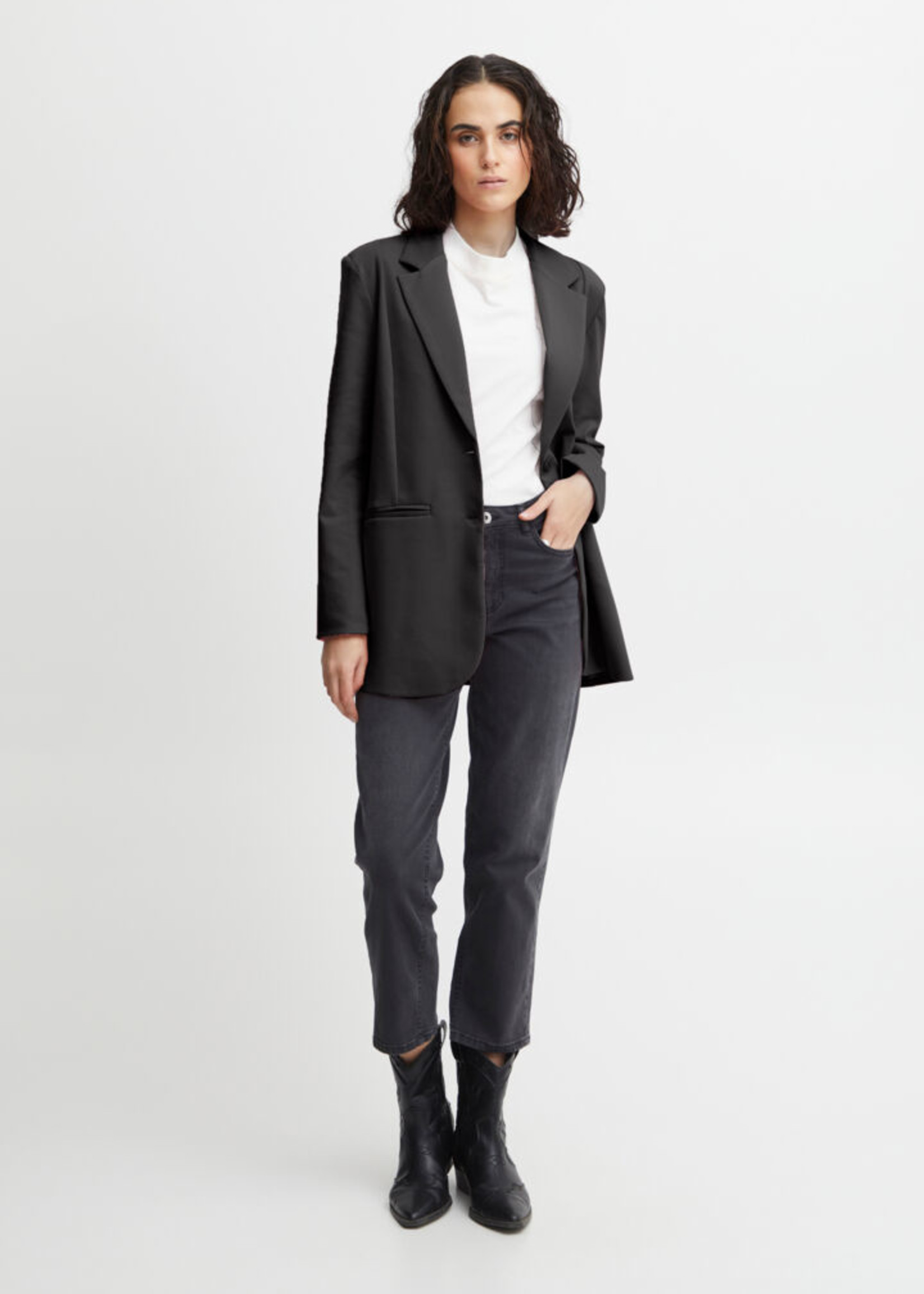 ICHI Boyfriend Blazer - Noir