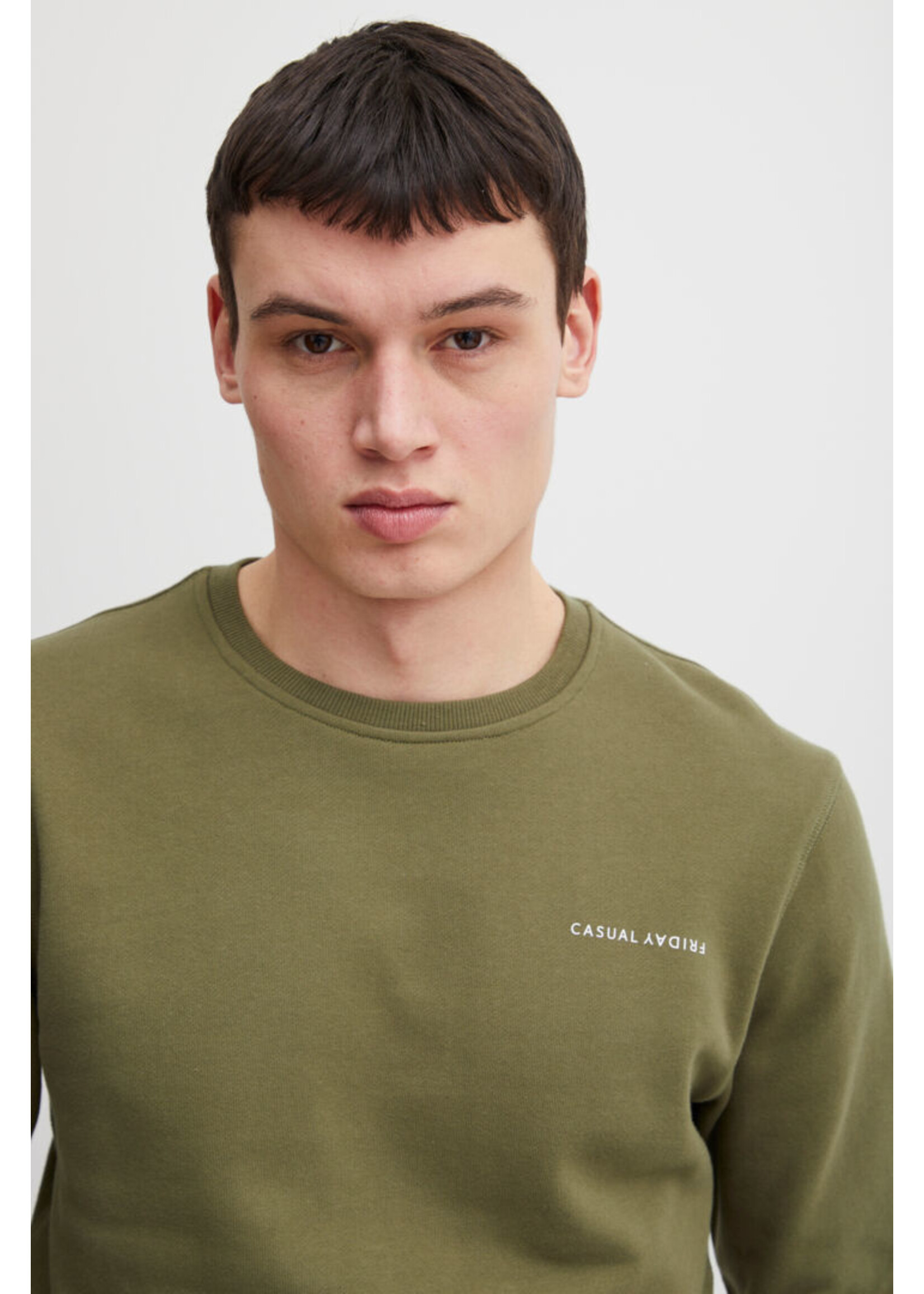 Casual Friday Severin Crewneck Sweater - Burnt Olive