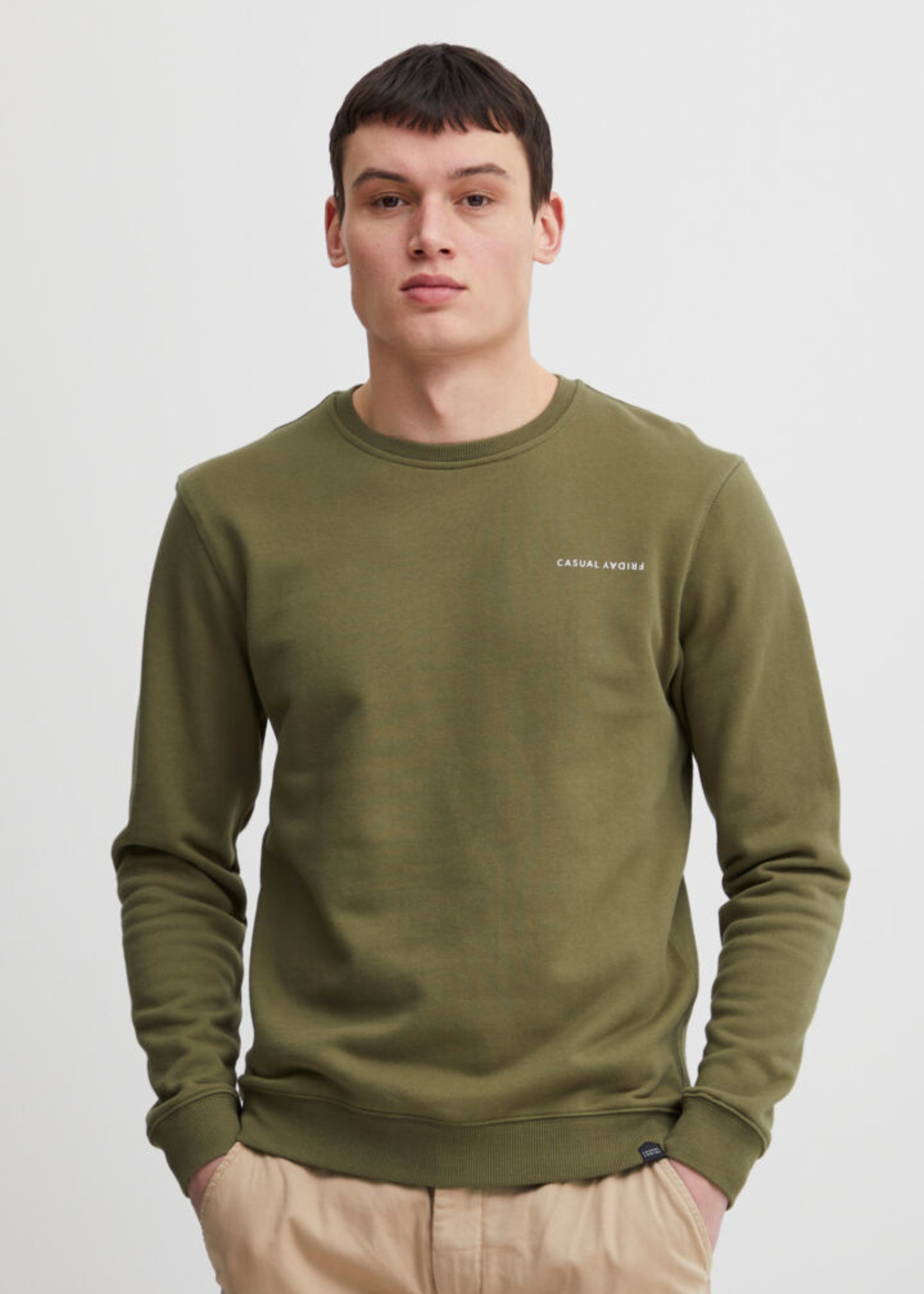 Casual Friday Severin Crewneck Sweater - Burnt Olive