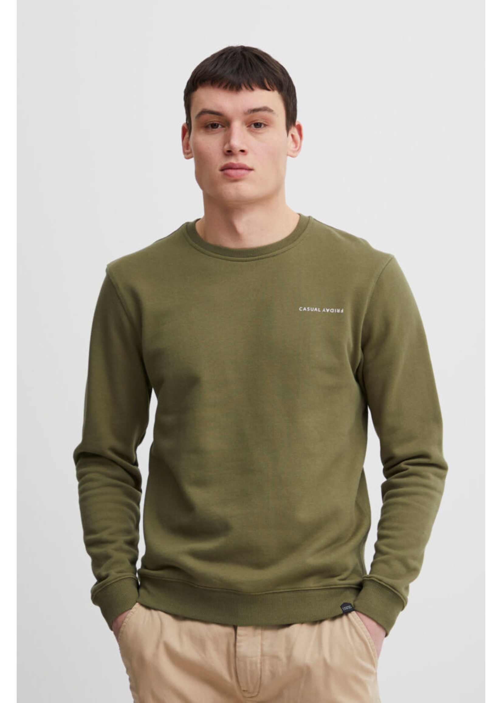 Casual Friday Severin Crewneck Sweater - Burnt Olive