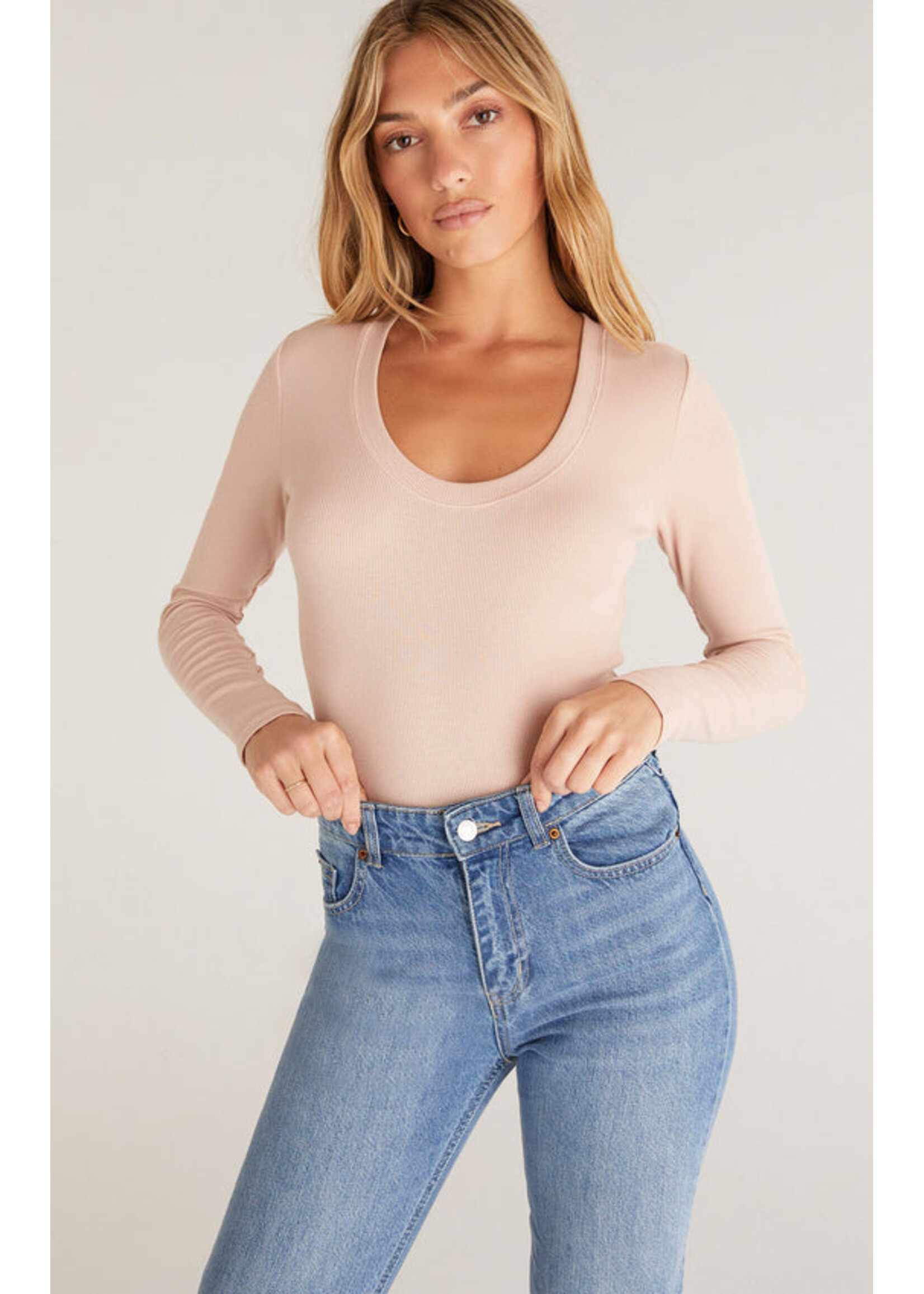 Z-Supply Z-Supply Chandail Manches Longues Côtelé Sirena - Soft Pink