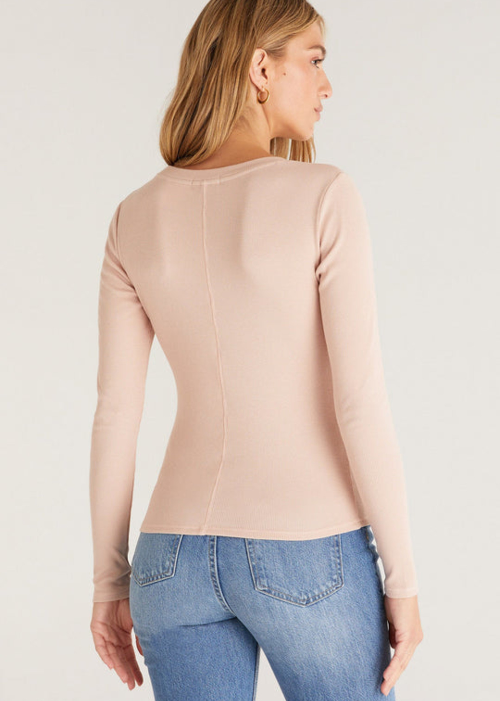 Z-Supply Z-Supply Sirena Rib LS Tee - Soft Pink
