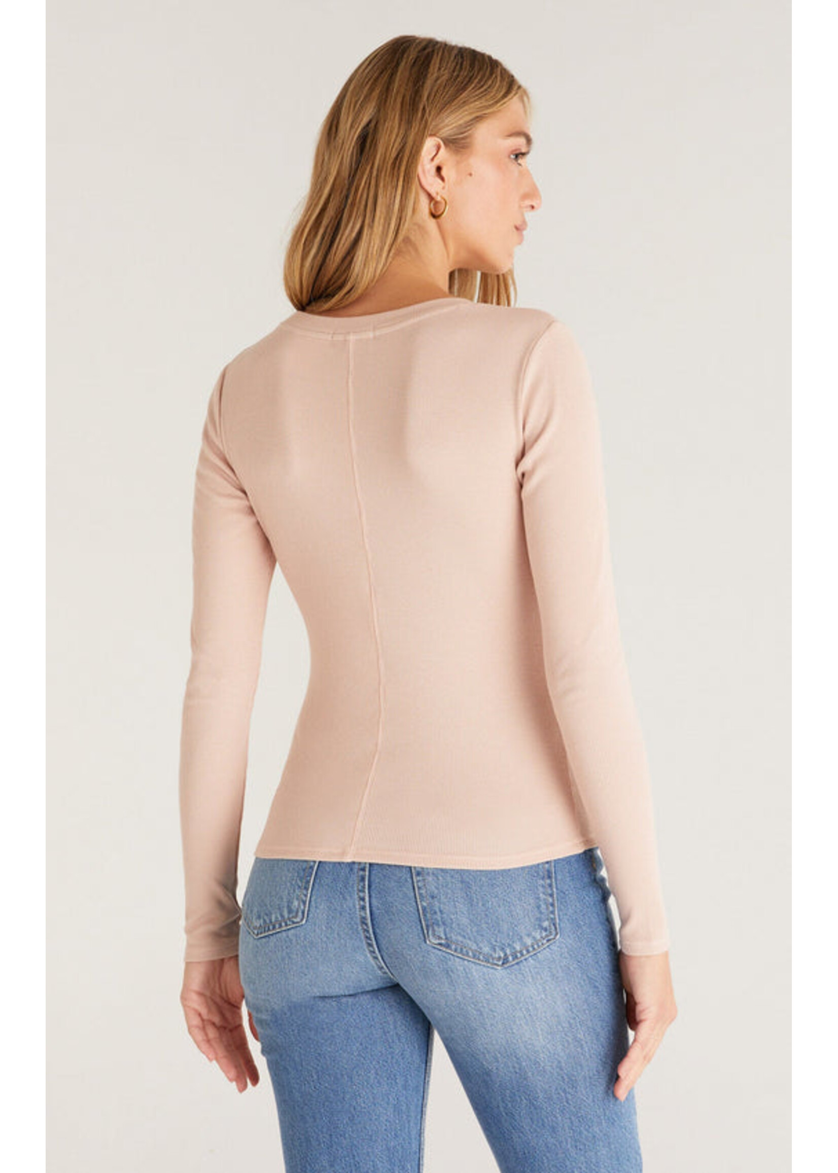 Z-Supply Z-Supply Sirena Rib LS Tee - Soft Pink