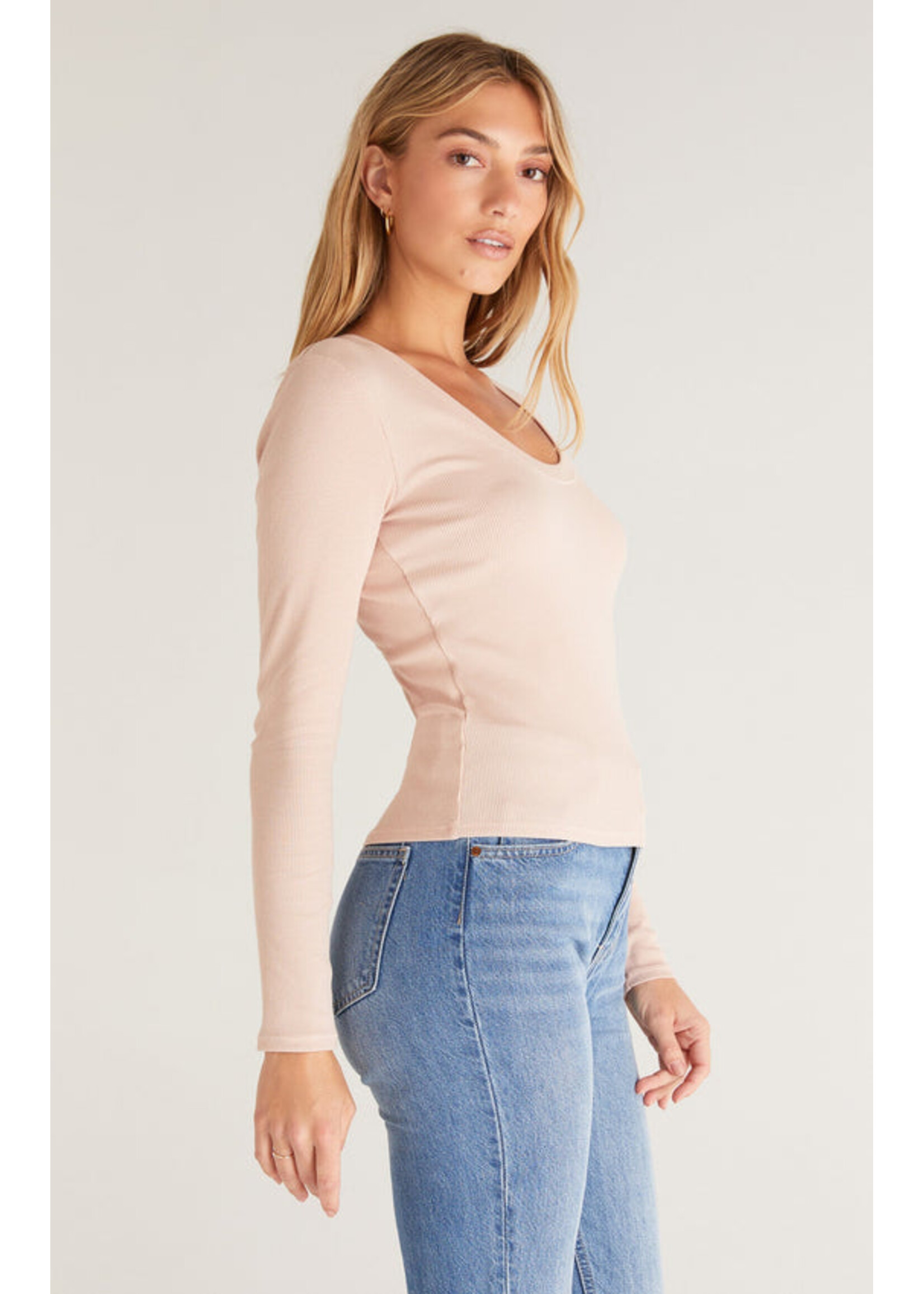 Z-Supply Z-Supply Sirena Rib LS Tee - Soft Pink