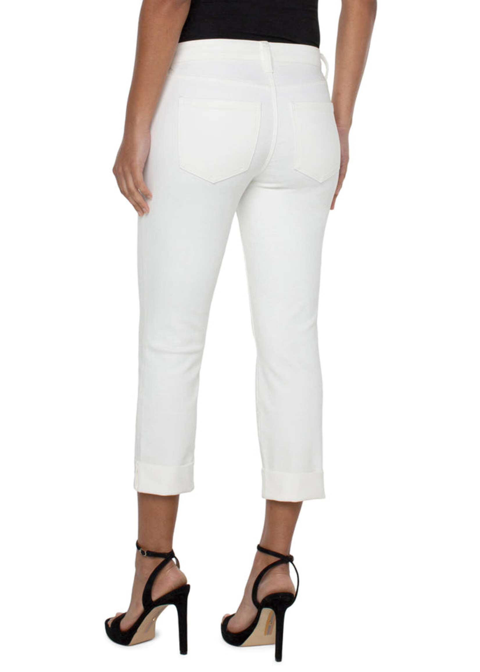 Liverpool Liverpool Charlie Crop Skinny W/ Wide Rolled Cuff 24'' I - Bone White
