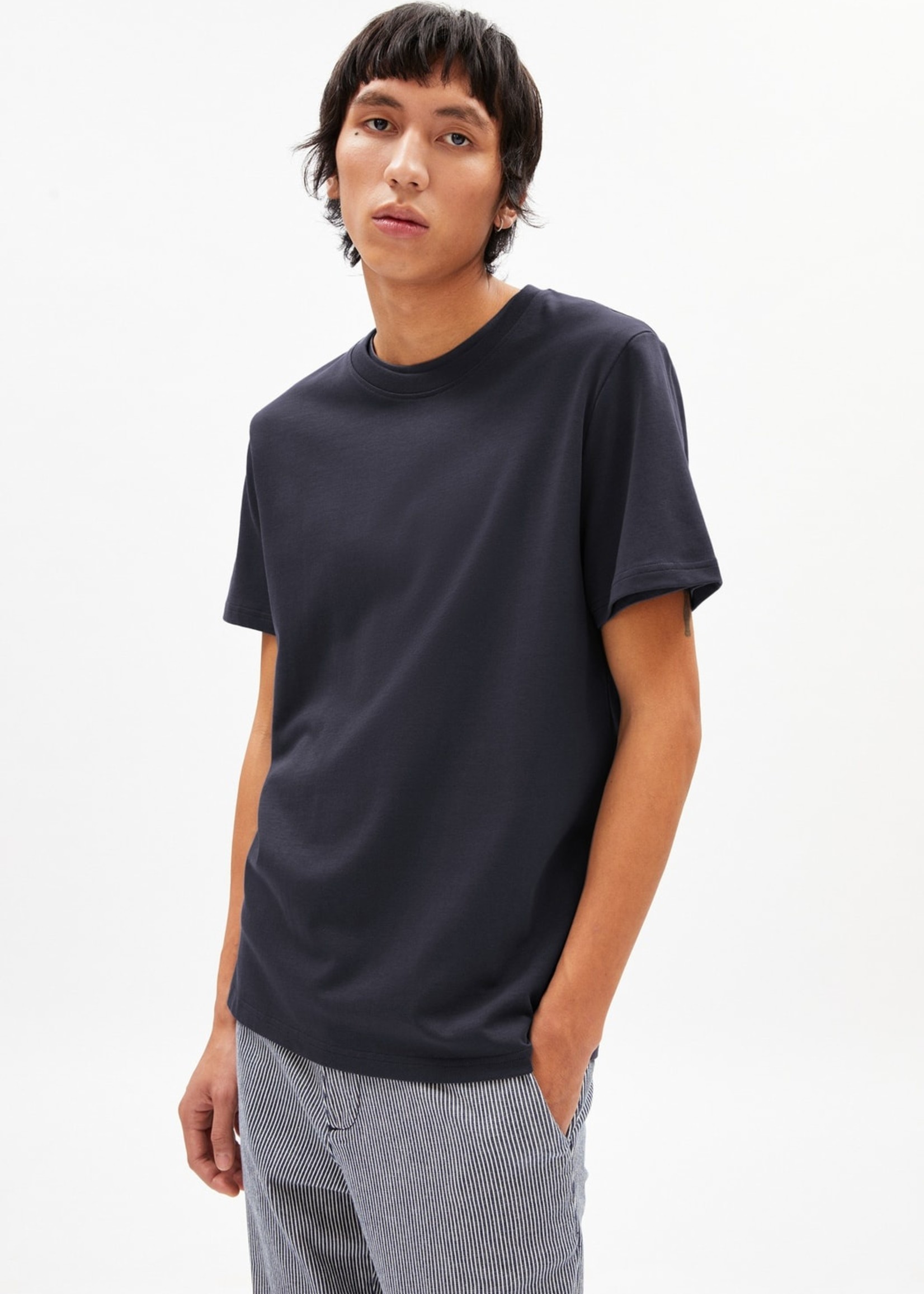 Armedangels Armedangels Maarkos Heavyweight T-Shirt Relaxed Fit - Night Sky
