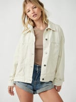 Free People FP Opal Swing Denim Jacket - Bright Ecru