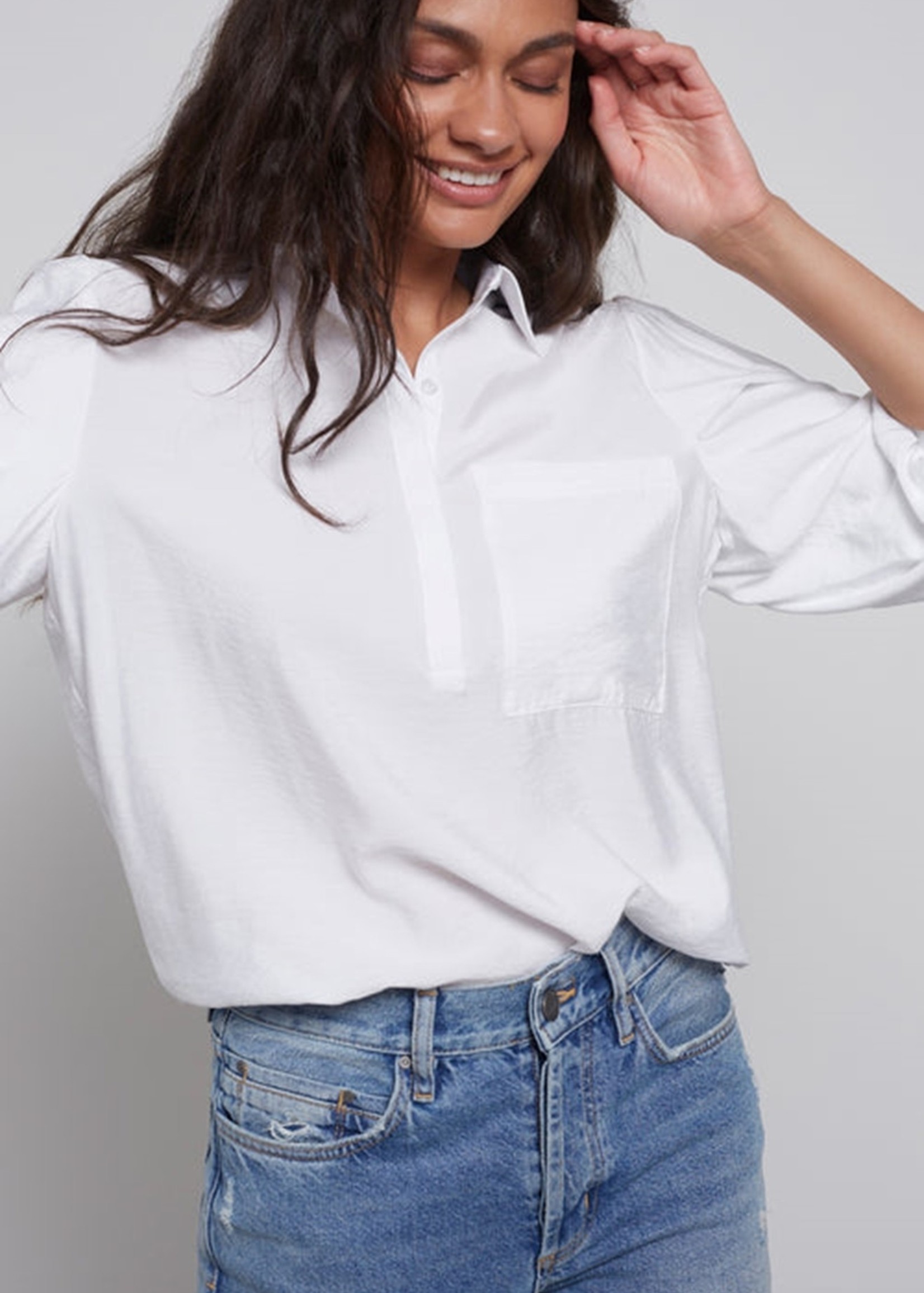 Yaya Women Yaya Women Top w/ Pocket - White