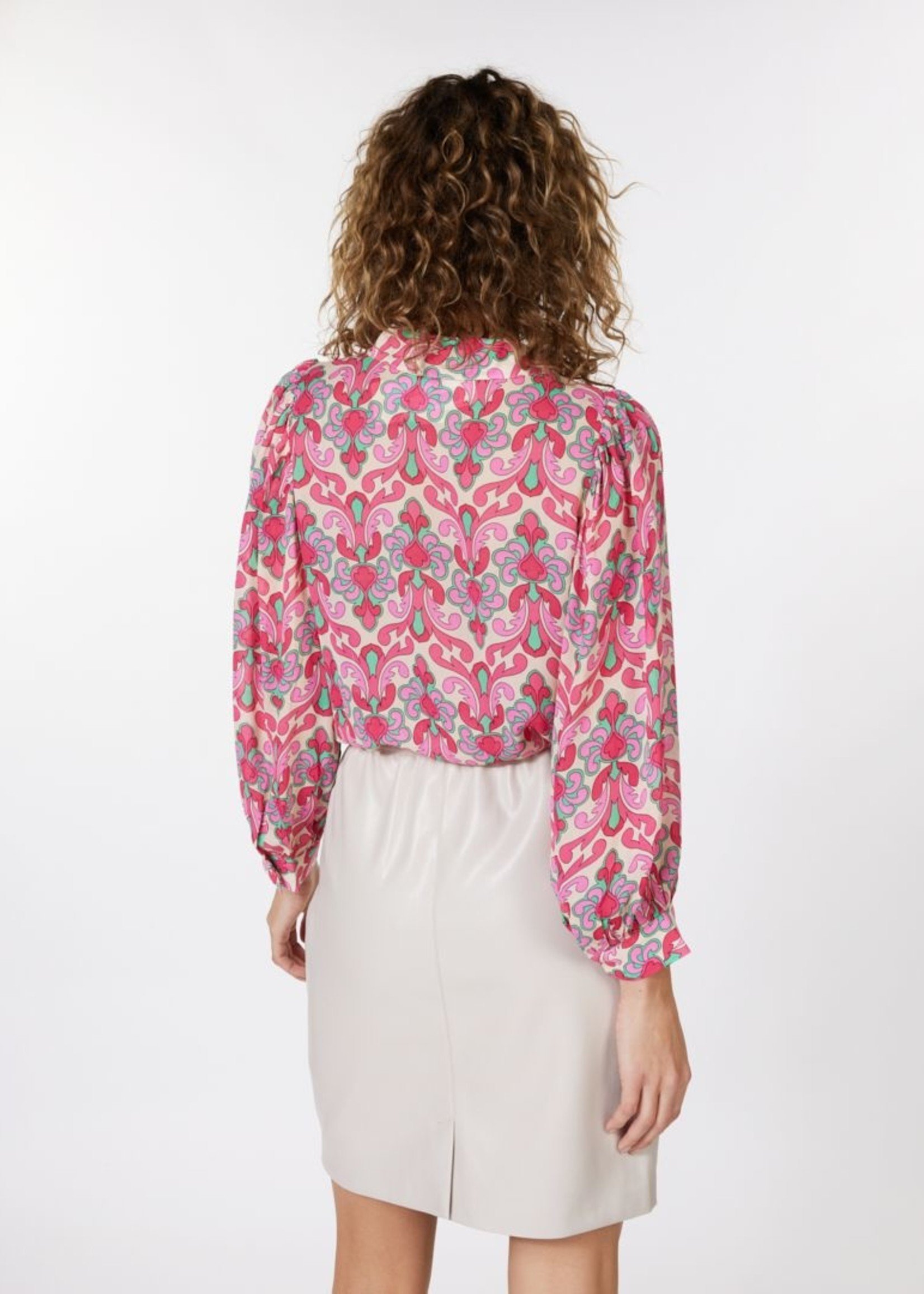 ES Blouse Puff Sleeve Shimmer Print SP23.15010