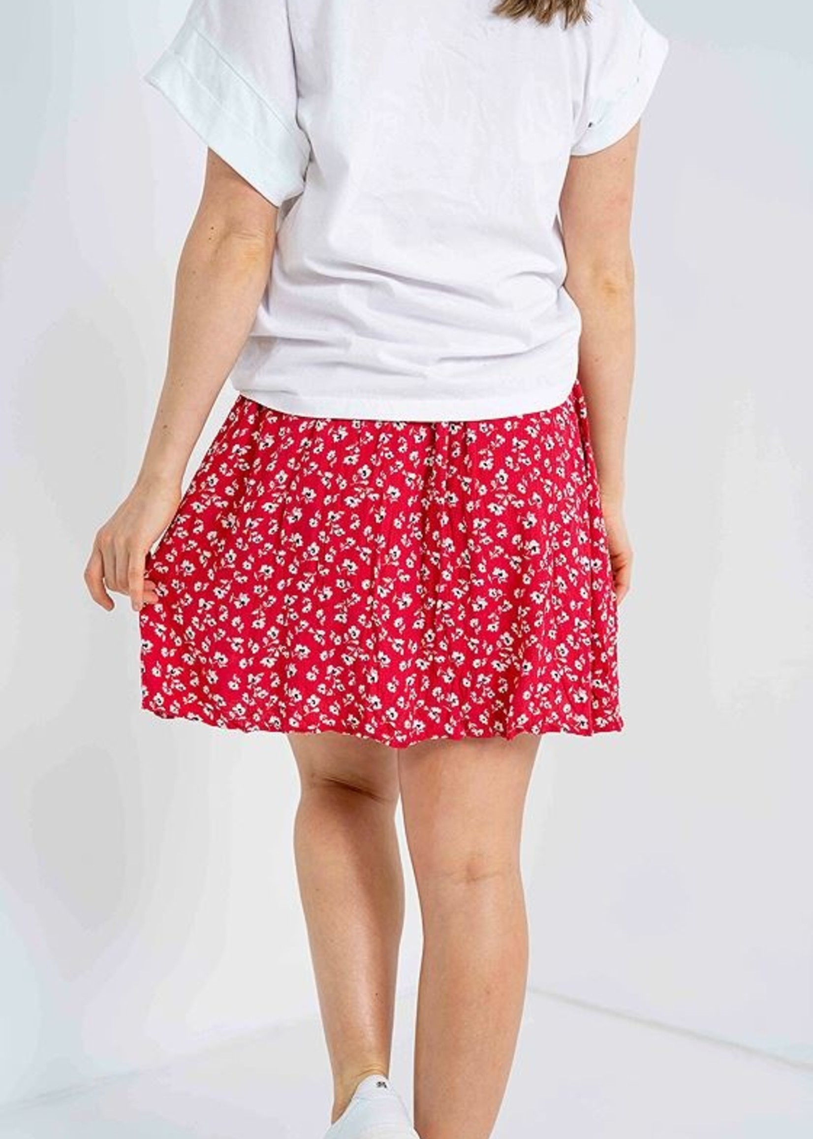 ICHI Ihmarrakech Skirt - Raspberry Wine Flower