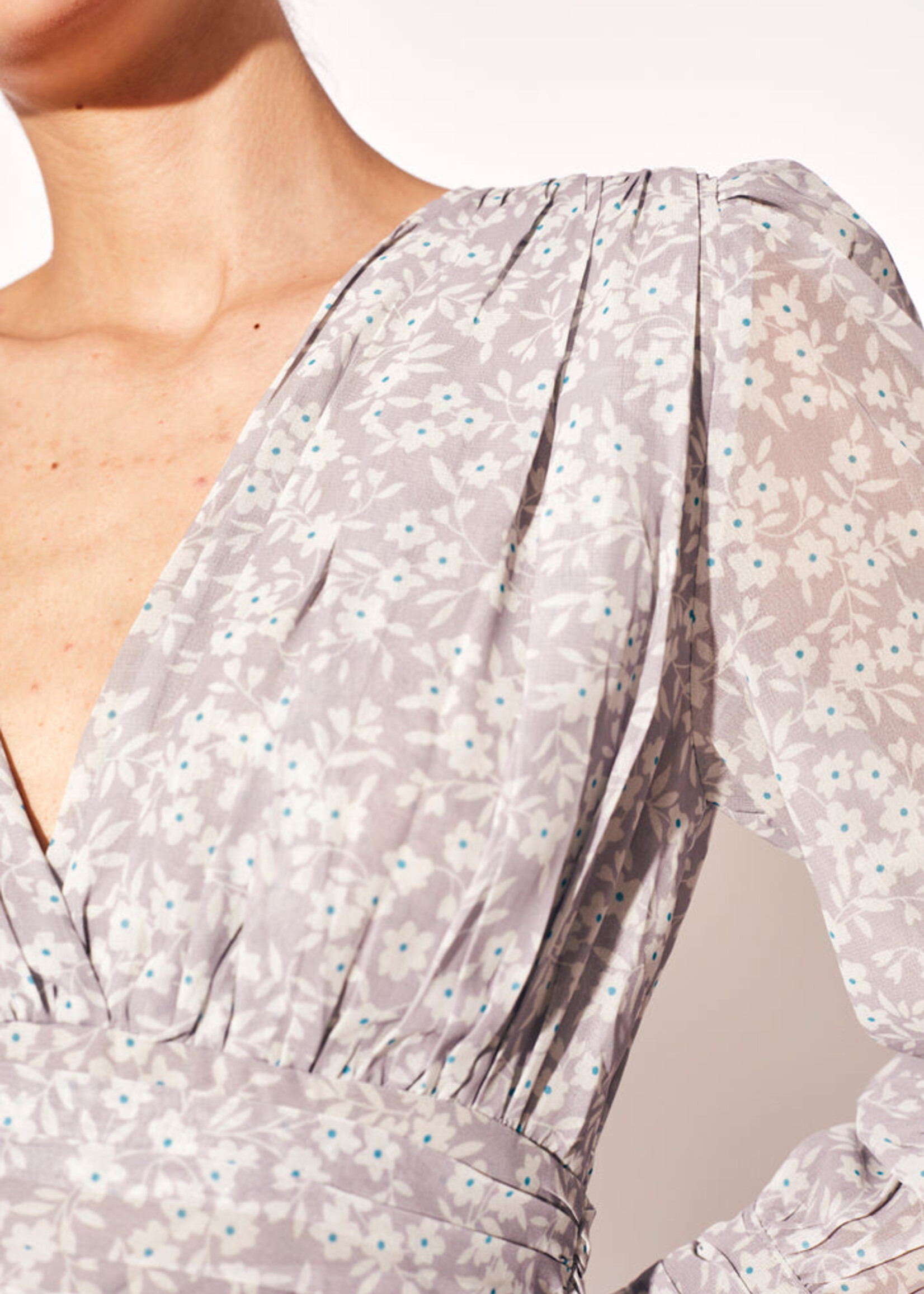Dèluc DE Cressida Print Blouse - Light Mink