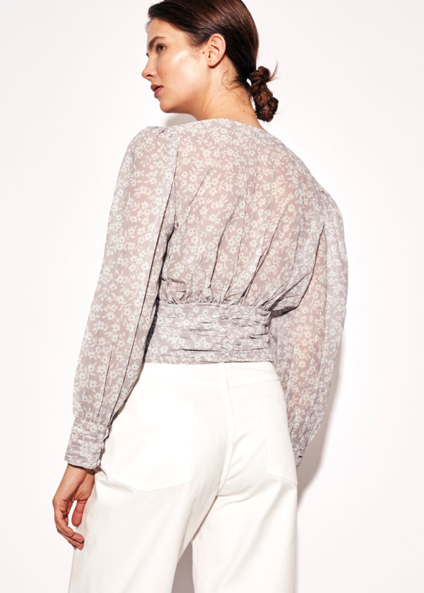 Dèluc DE Cressida Print Blouse - Light Mink