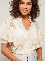 Yaya Women Yaya Women AOP Flowy Top - Pearl Blue