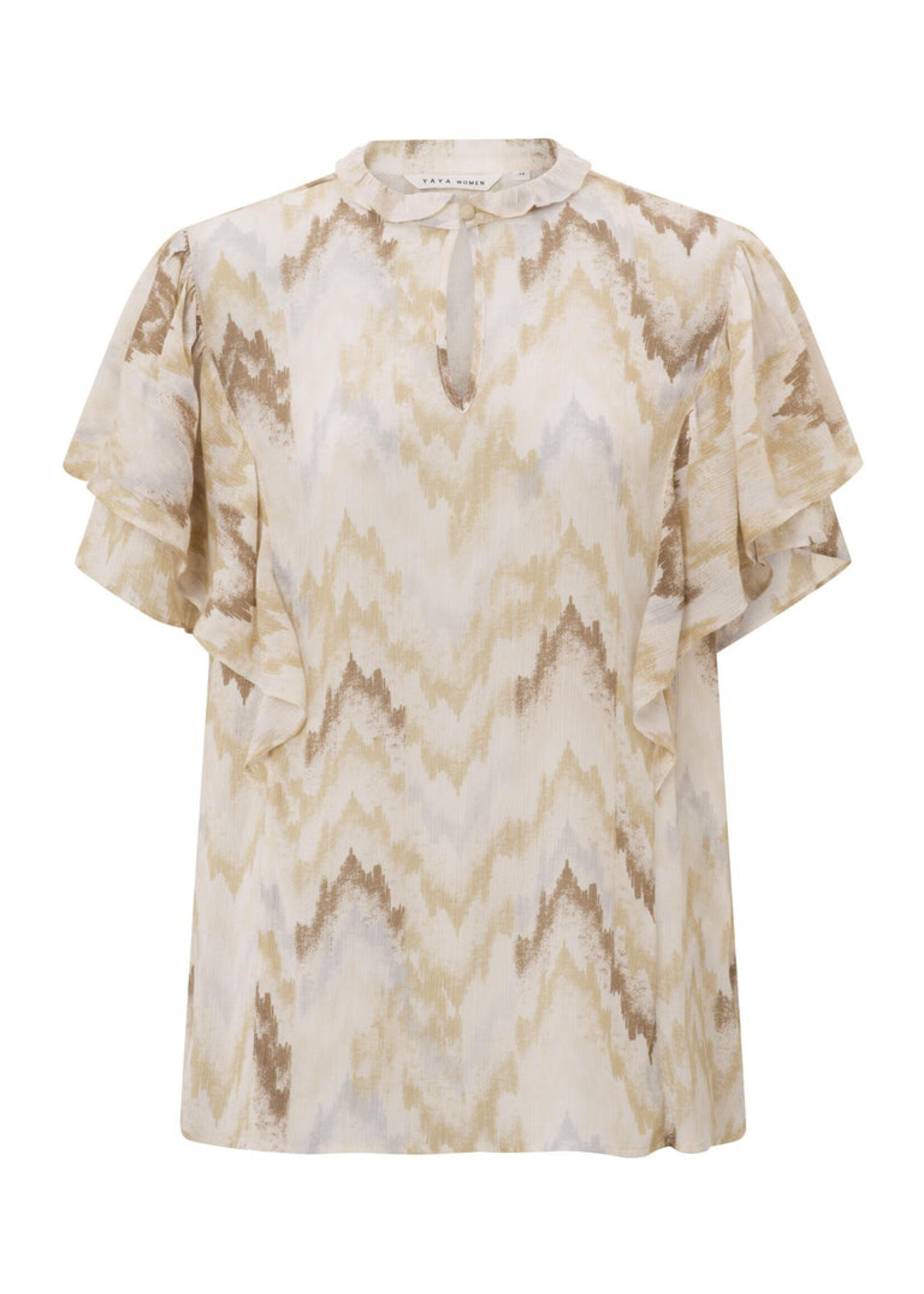 Yaya Women Yaya Women AOP Flowy Top - Pearl Blue