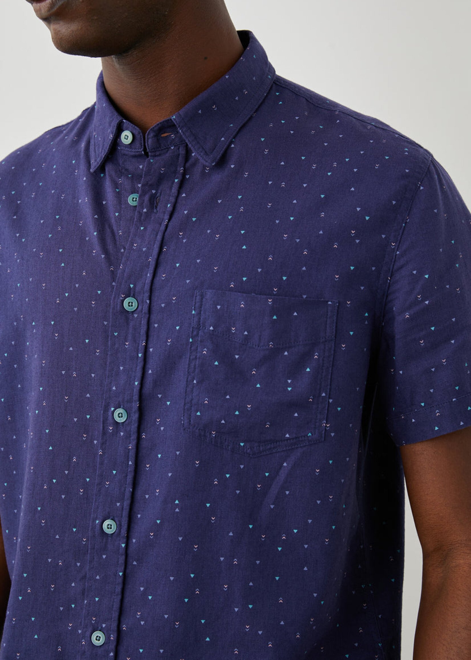 Rails RA Carson SS Shirt - Triangle Geo Retro Navy