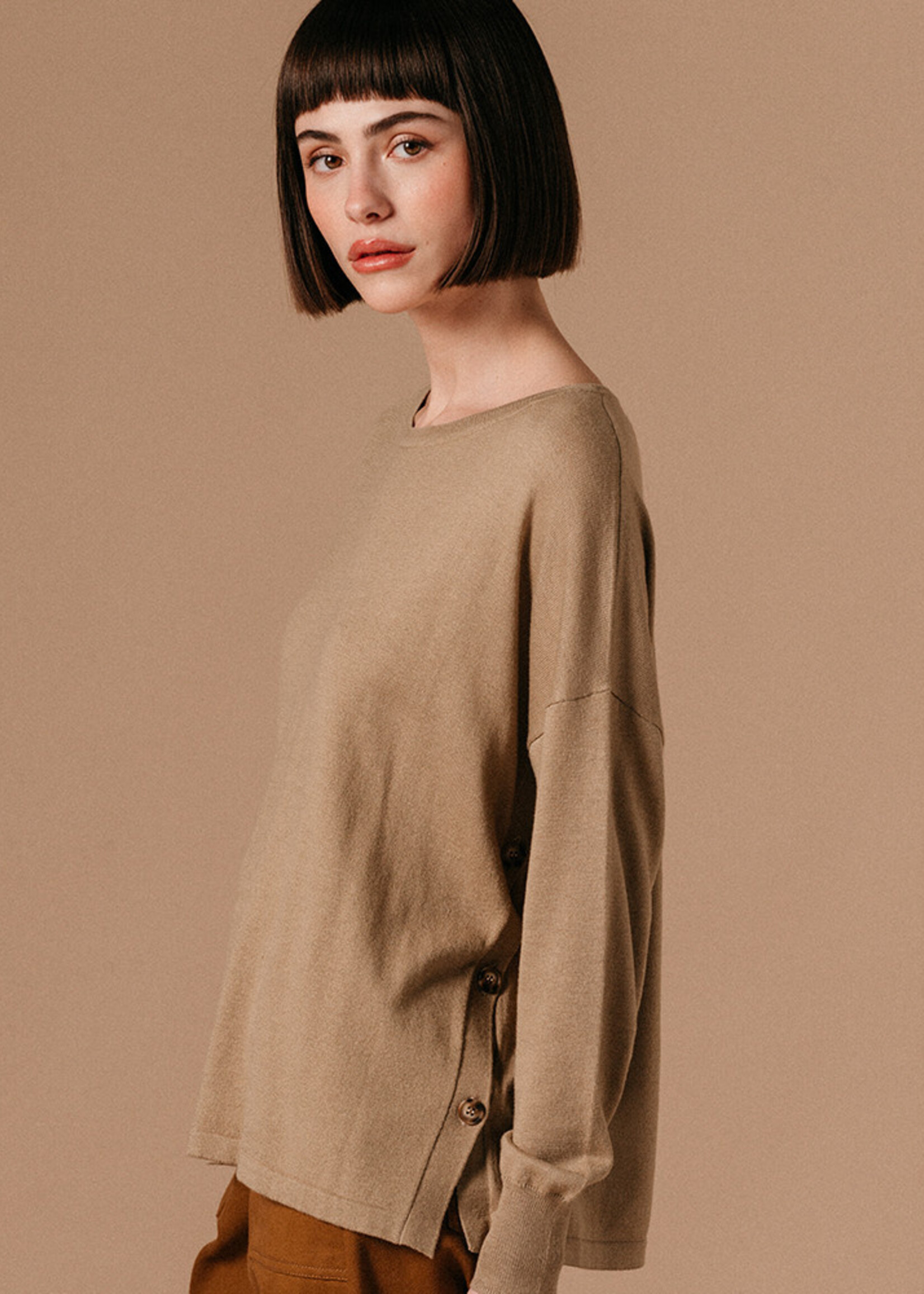 Grace and Mila Grace & Mila Landry Top - Khaki