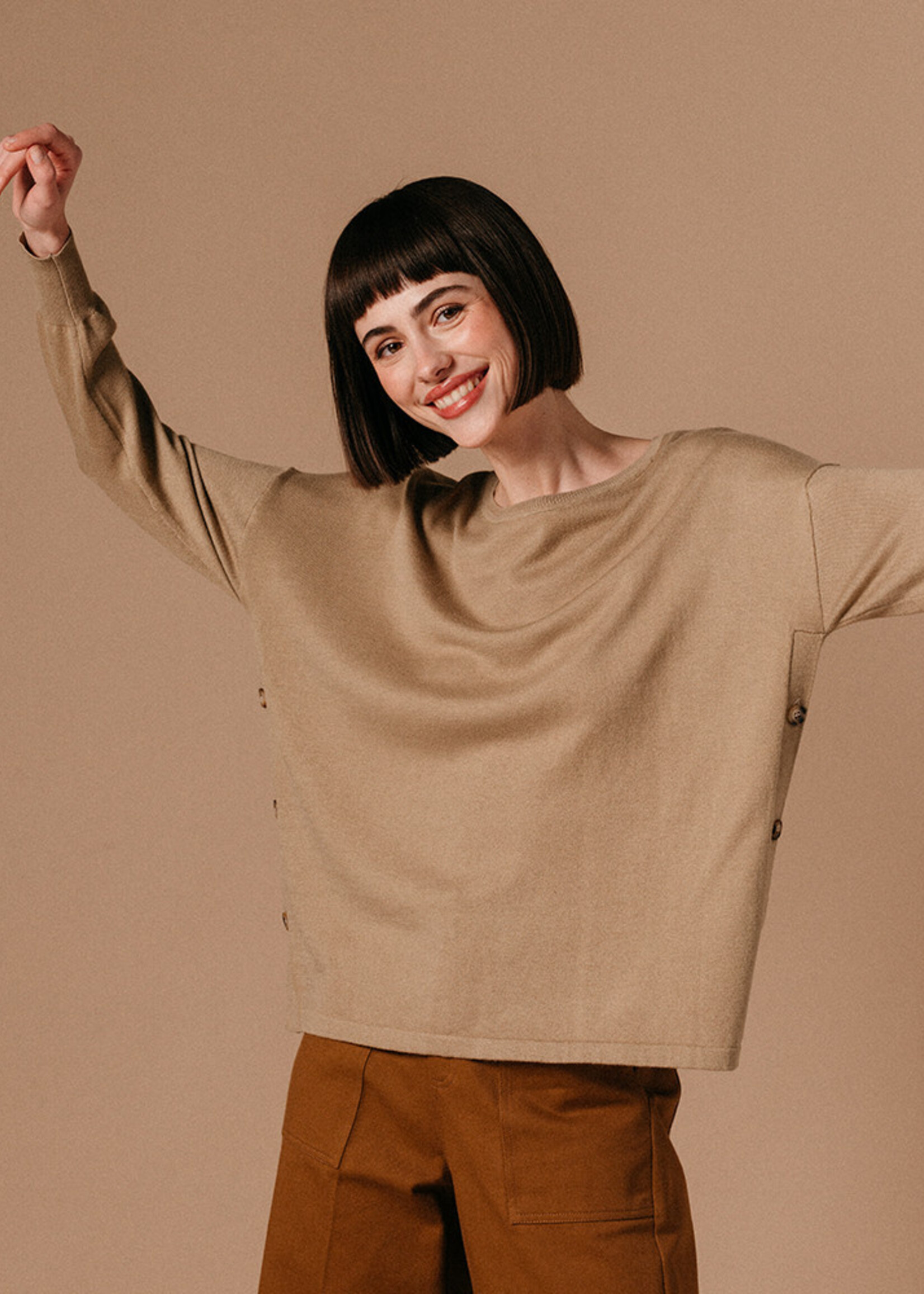 Grace and Mila Grace & Mila Landry Top - Khaki