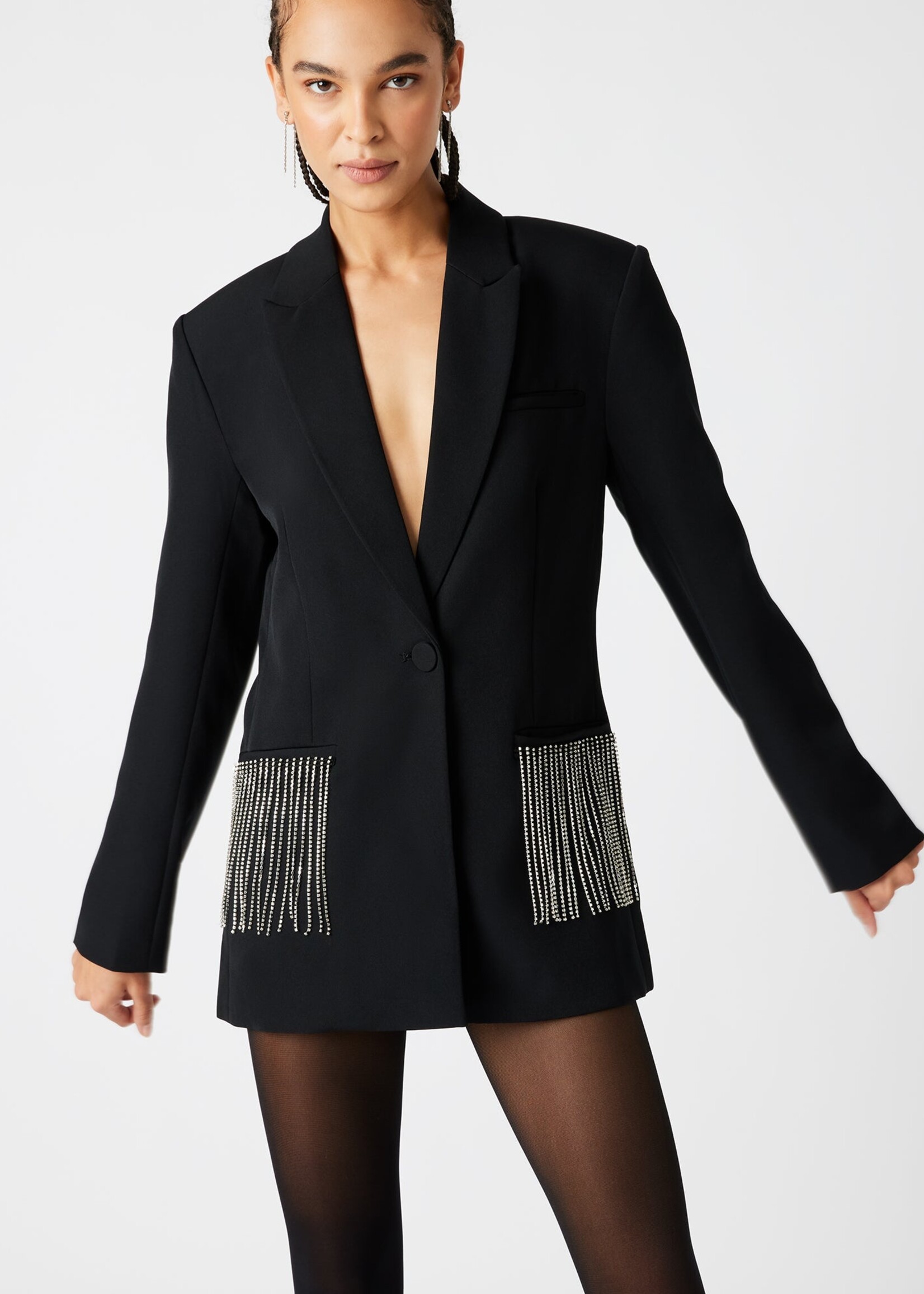Steve Madden Steve Madden Kendra Blazer - Black With Sparkle Stripe