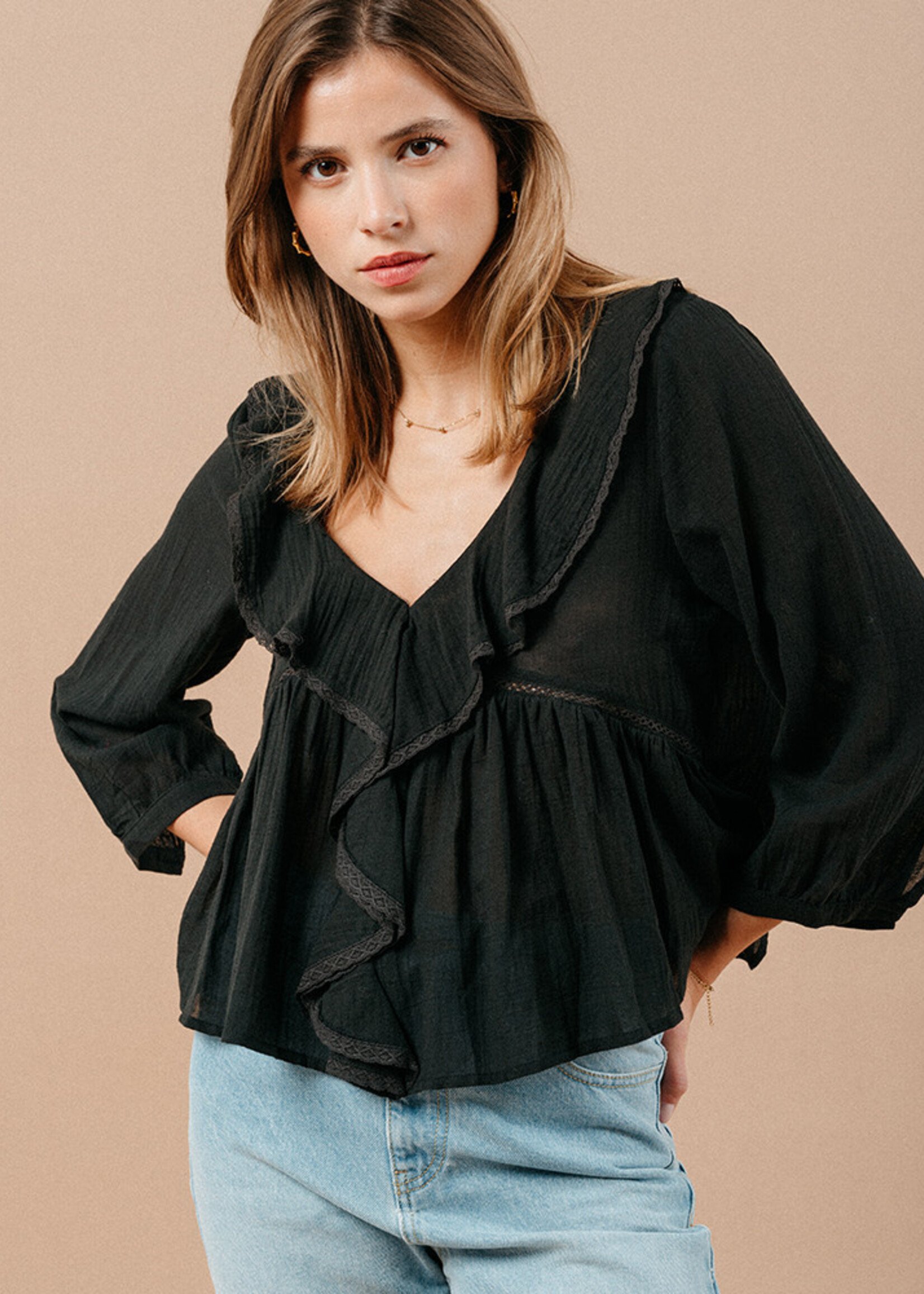 Grace and Mila Grace&Mila Memory Blouse - Noir