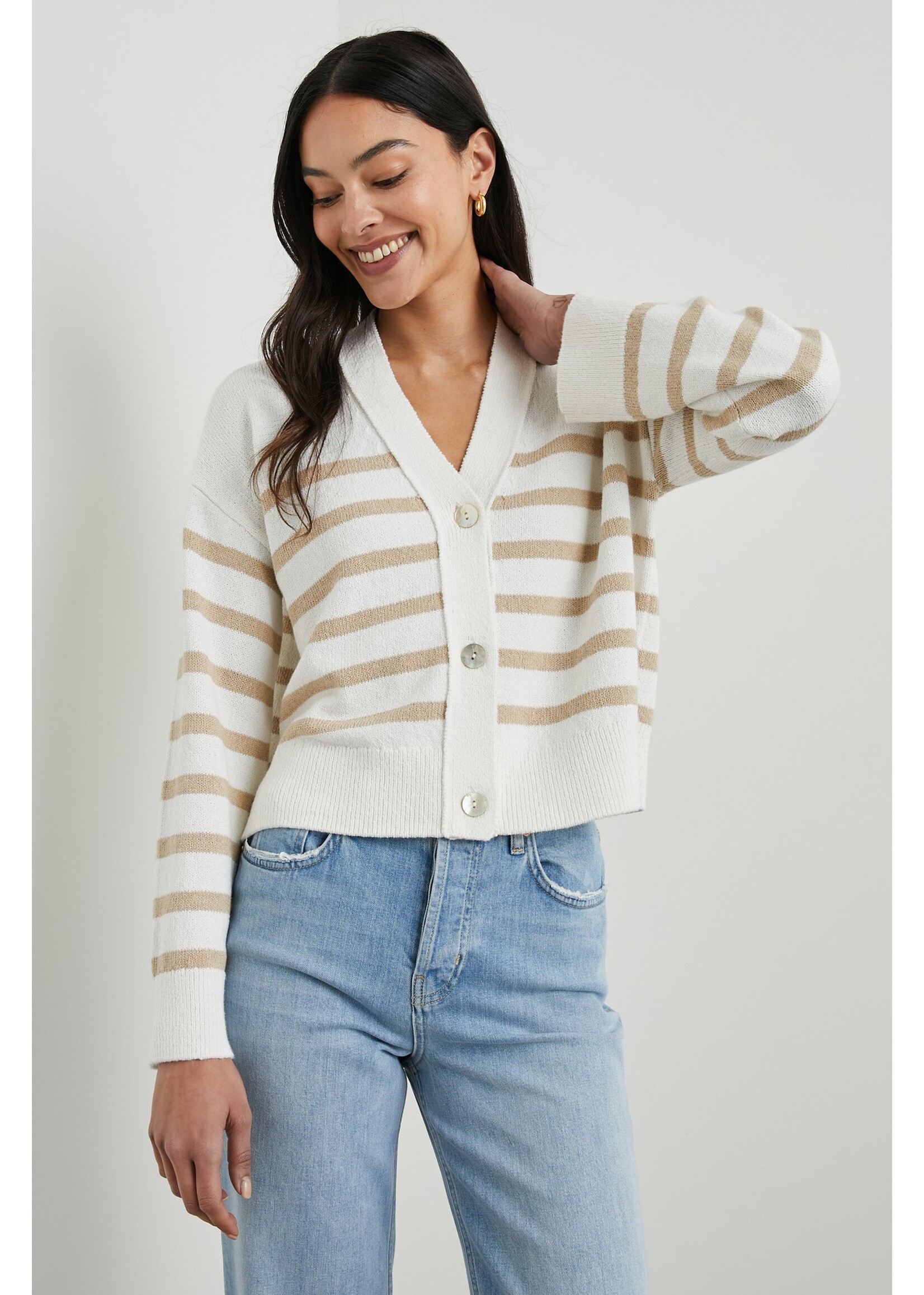 Rails Rails Geneva Cardigan - Sand Stripe