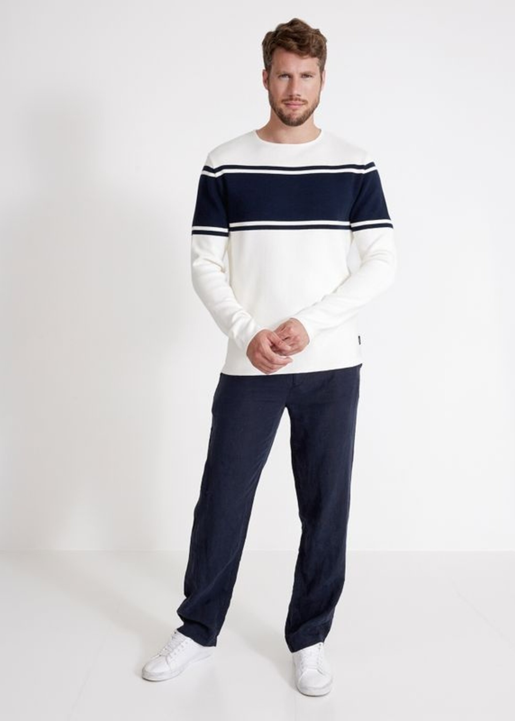 Holebrook Holebrook  Rune Crew Blanc Cassé / Marine