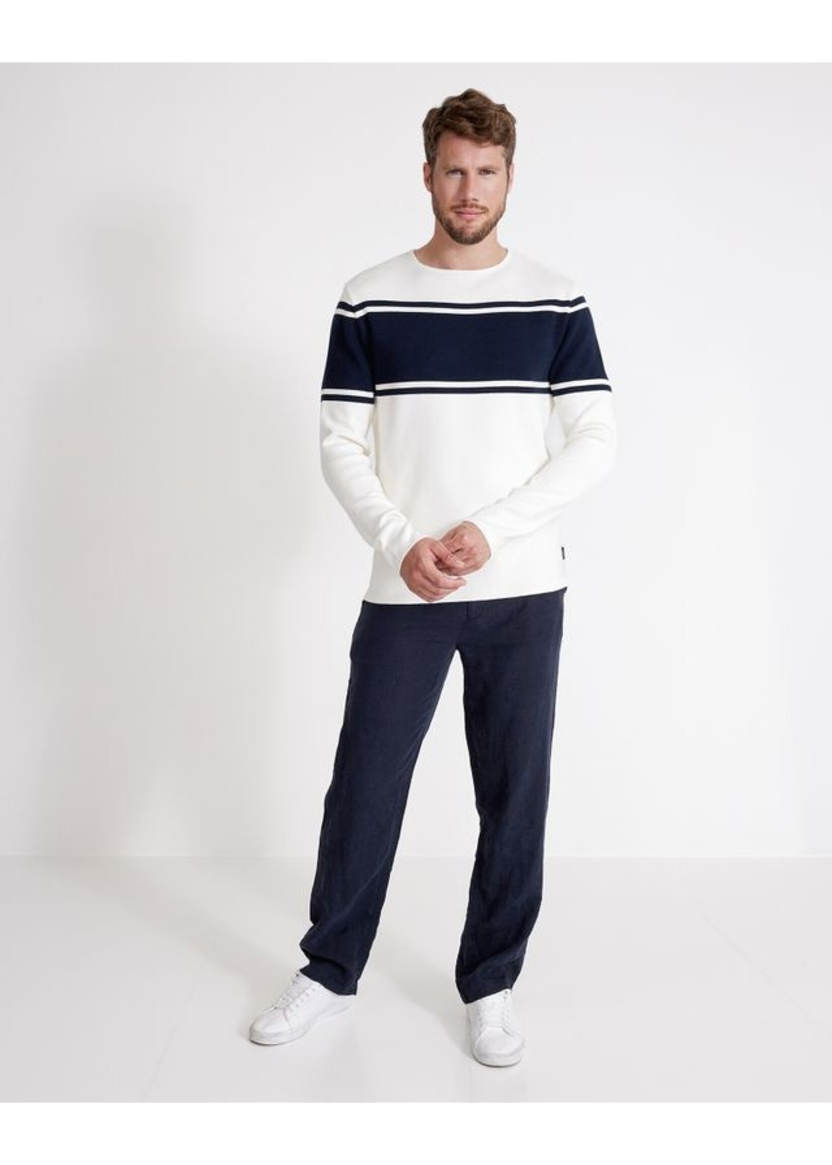 Holebrook HB Rune Crew - Off White / Navy