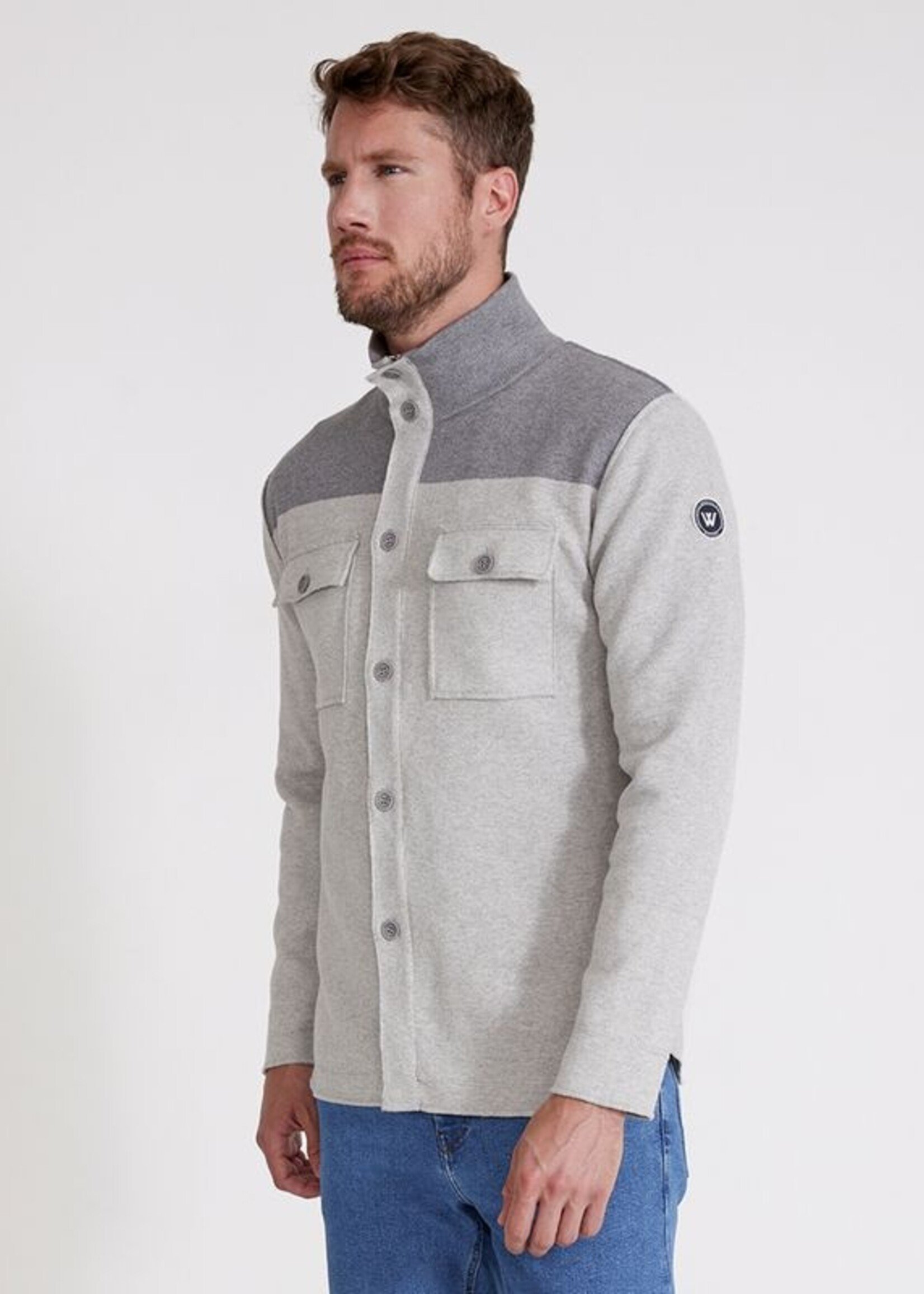 Holebrook Holebrook Edwin Shirt Jacket WindProof - Grey Melange