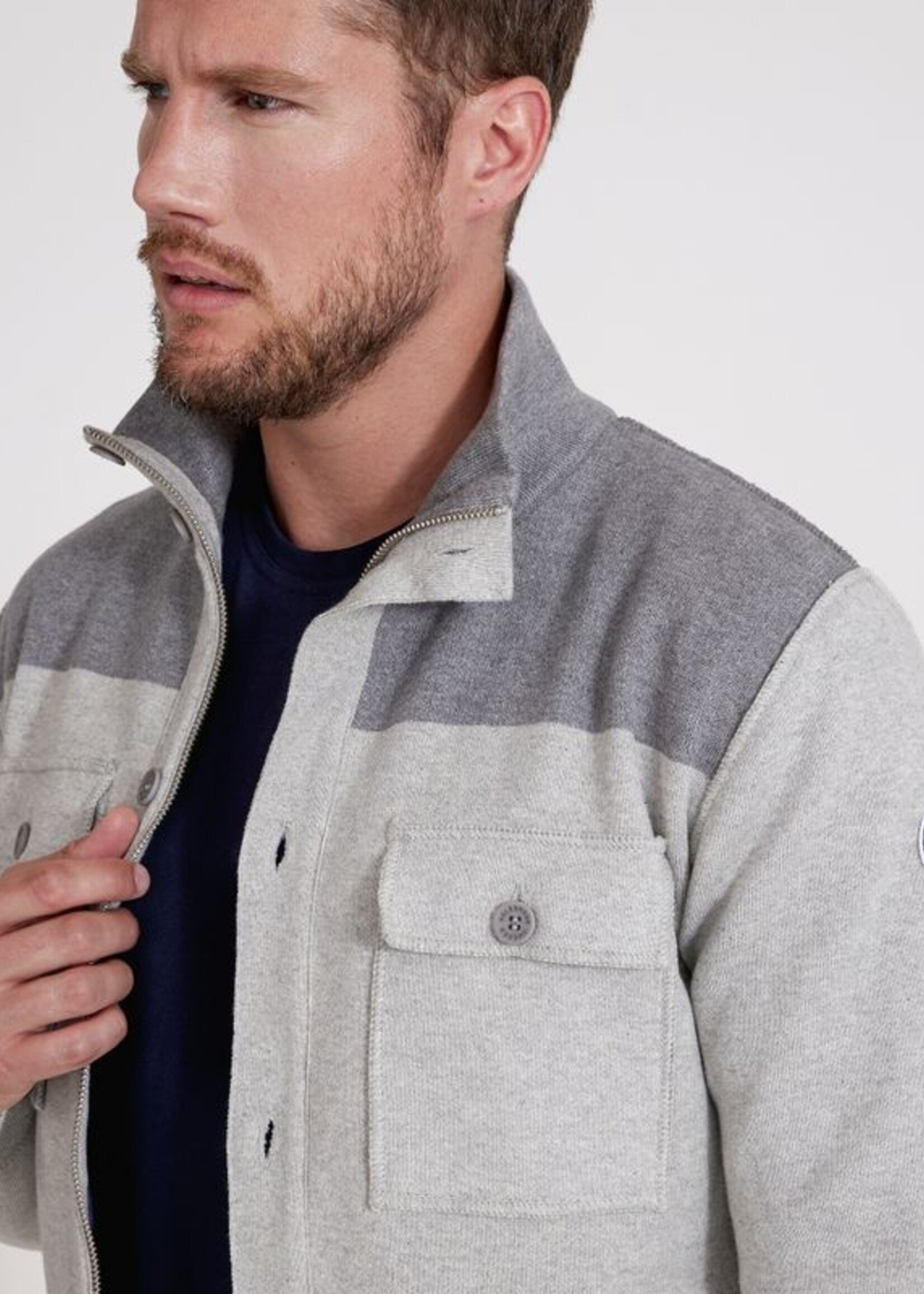 Holebrook Holebrook Edwin Shirt Jacket WindProof - Grey Melange