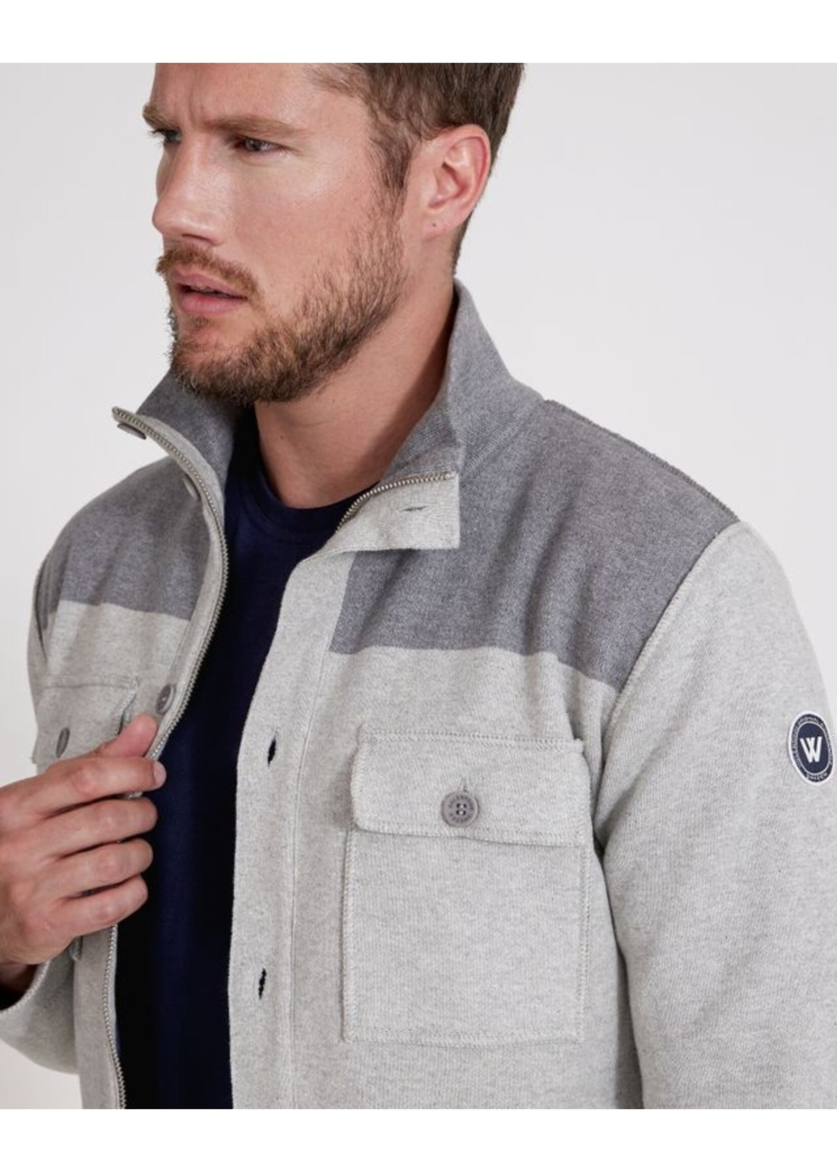 Holebrook Holebrook Edwin Shirt Jacket WindProof - Grey Melange