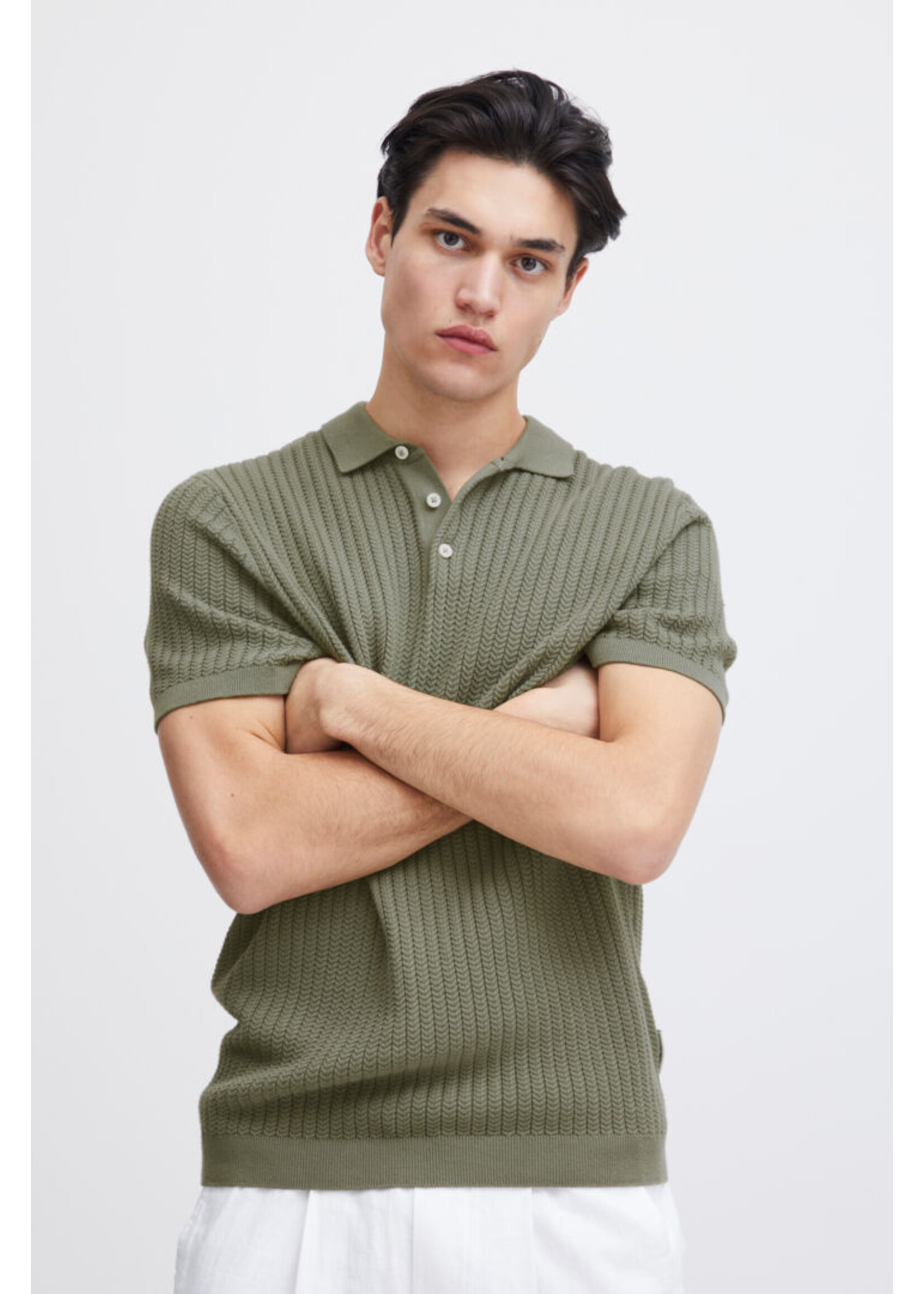 Casual Friday Casual Friday Karl Structured Knit Polo - Agave Green