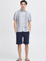 Casual Friday Casual Friday Anton Short Sleeve Linen Striped Shirt - Navy Blazer