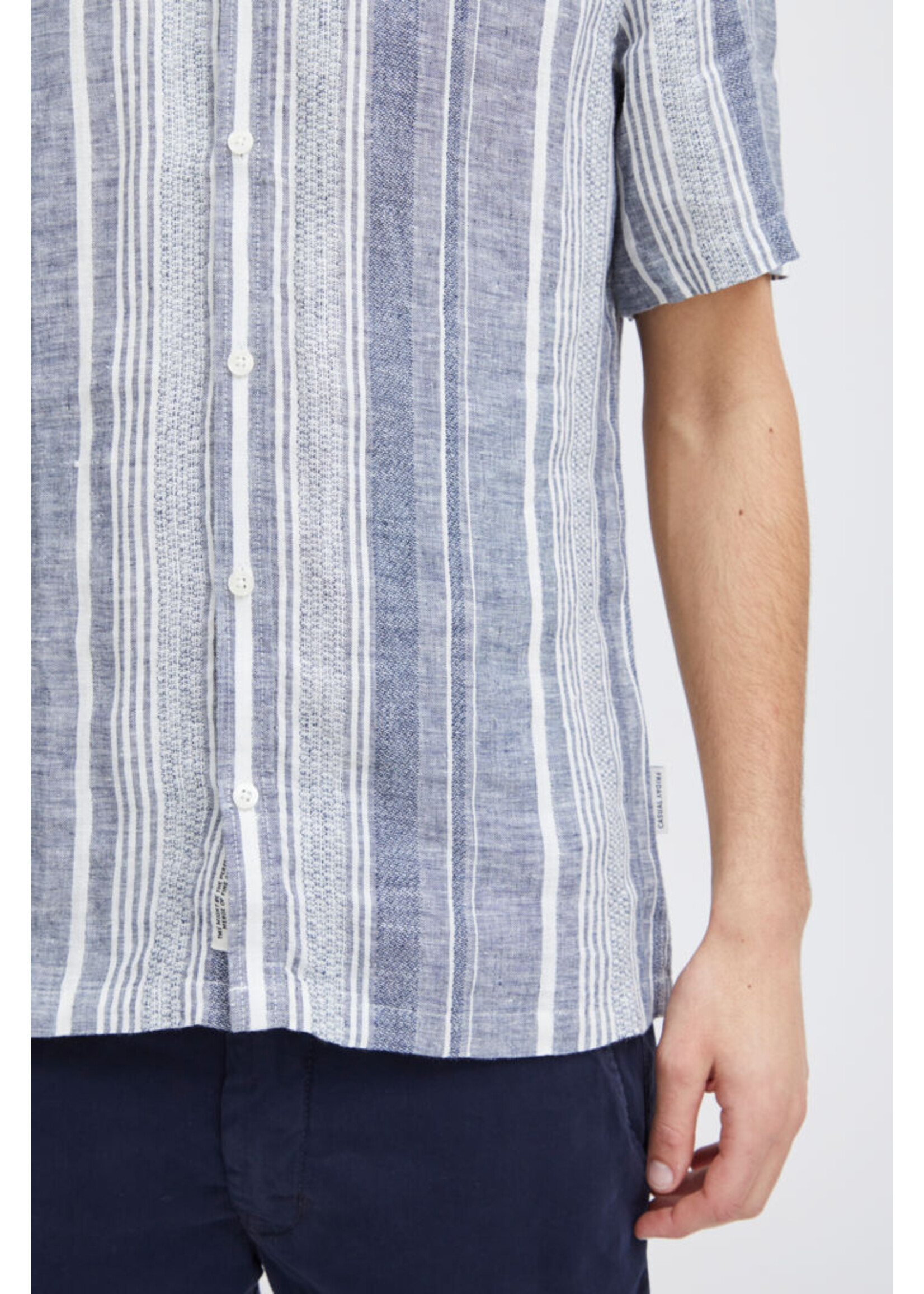 Casual Friday Casual Friday Chemise À Manches Courtes Anton En Lin - Blazer Marine