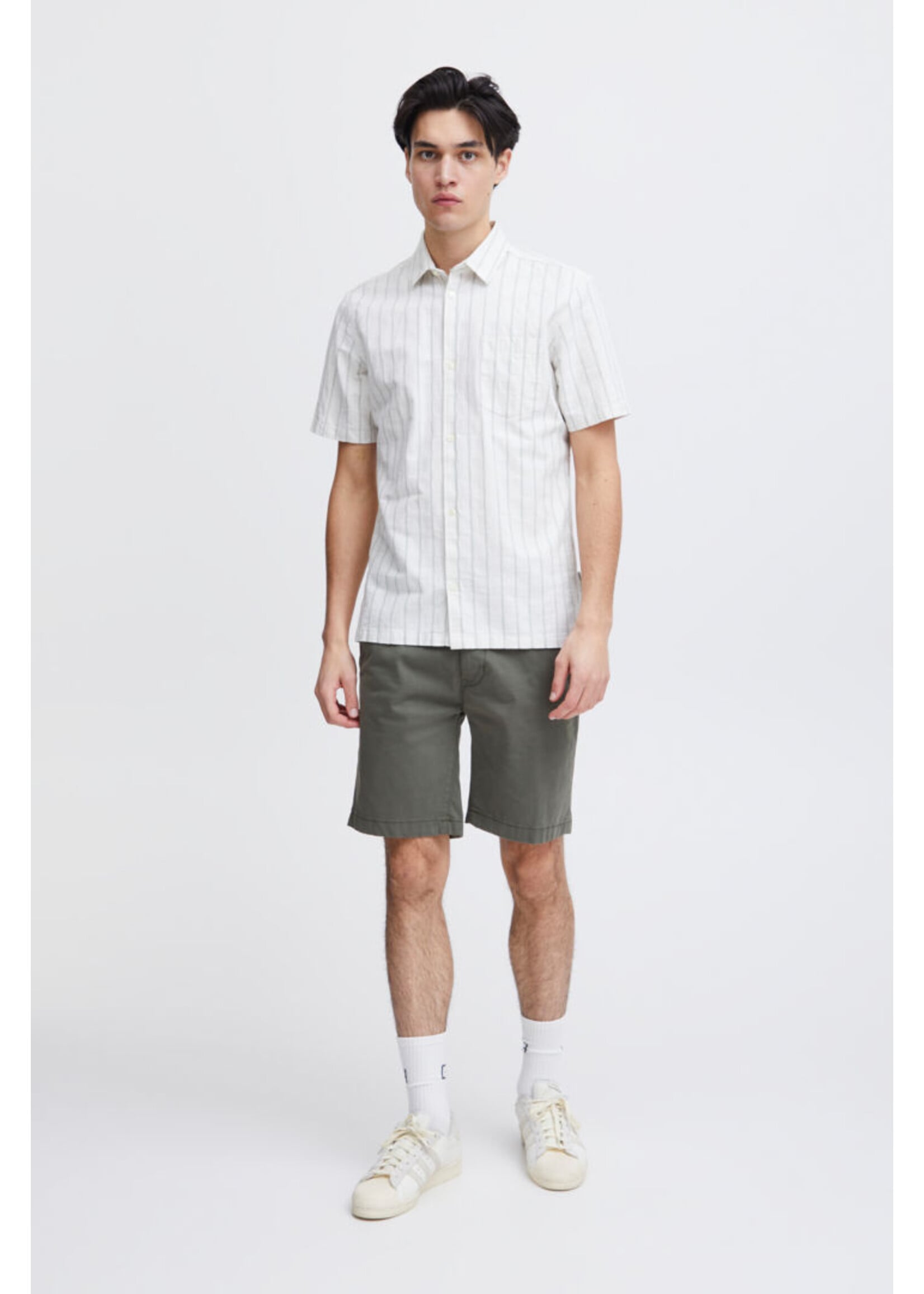 Casual Friday Casual Friday Anton Short Sleeve Stripped Structured Shirt - Ecru