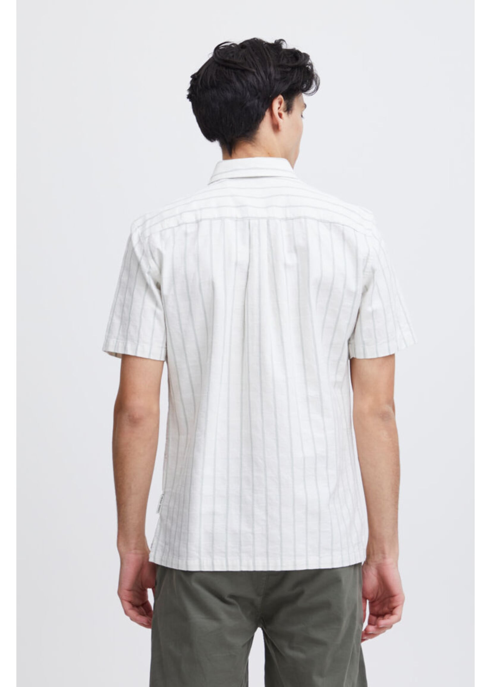 Casual Friday Casual Friday Anton Short Sleeve Stripped Structured Shirt - Ecru