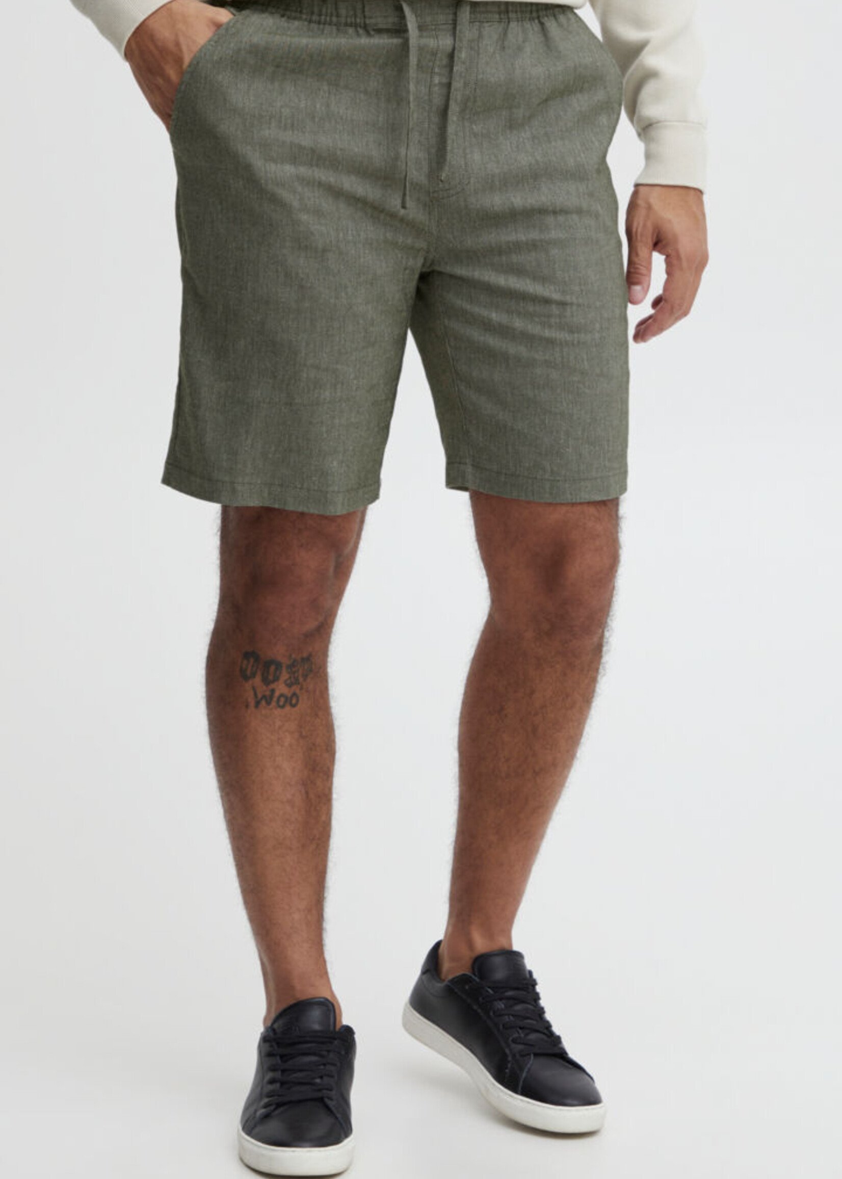 Casual Friday Casual Friday Phelix Linen Mix Shorts - Burnt Olive Melange