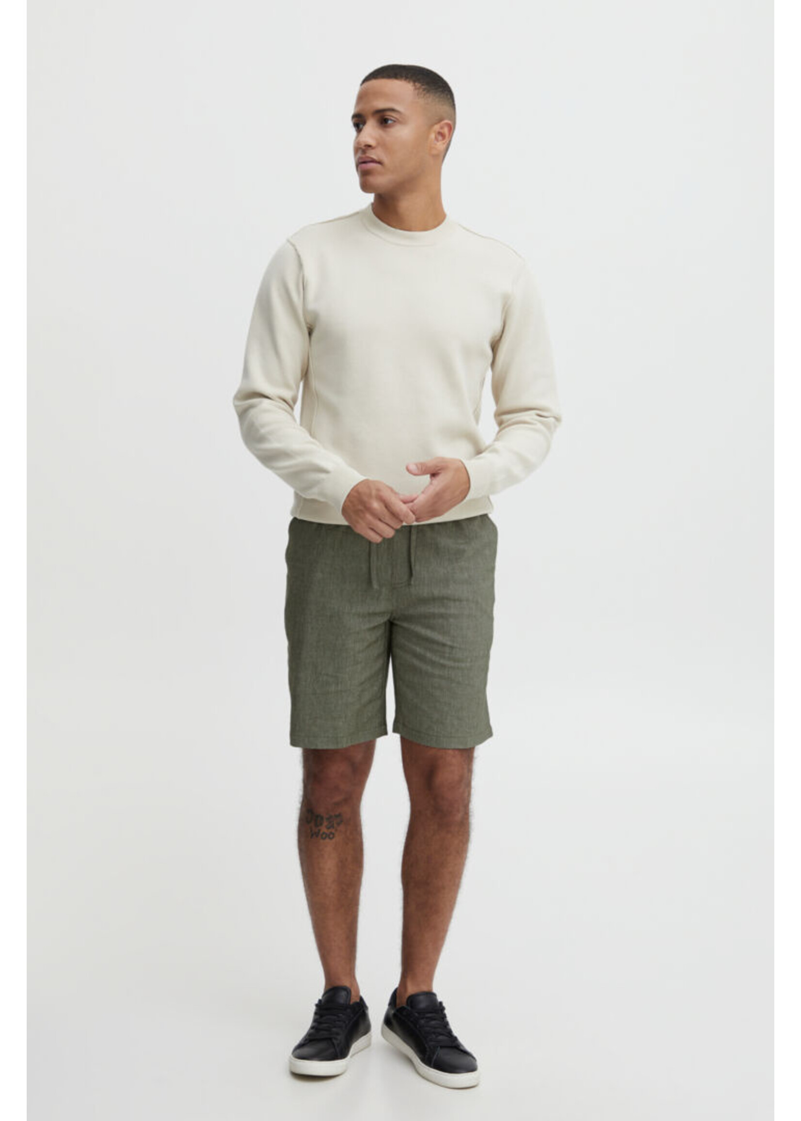 Casual Friday Casual Friday Short en Mélange de Lin Phelix  - Burnt Olive Melange