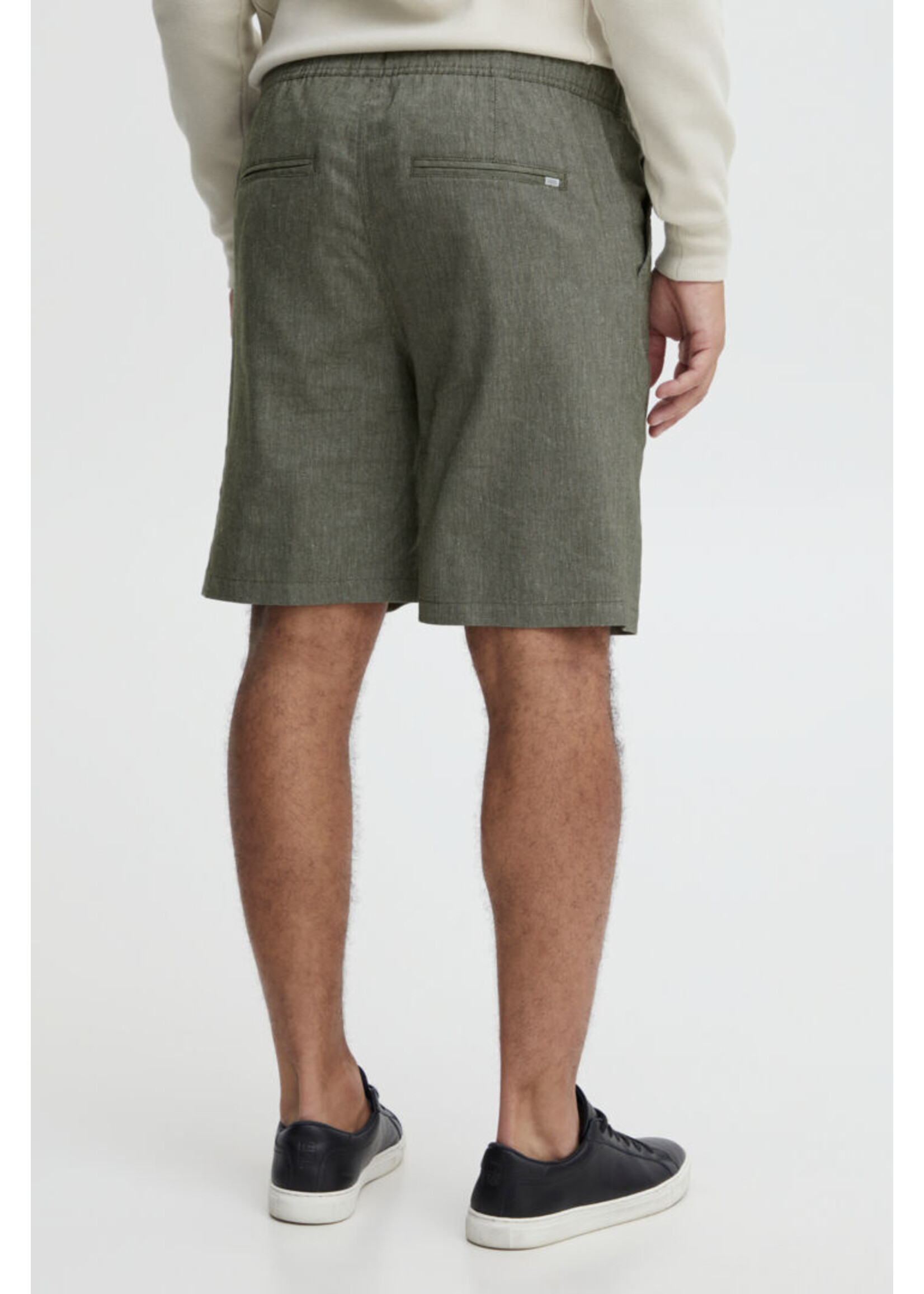Casual Friday Casual Friday Short en Mélange de Lin Phelix  - Burnt Olive Melange