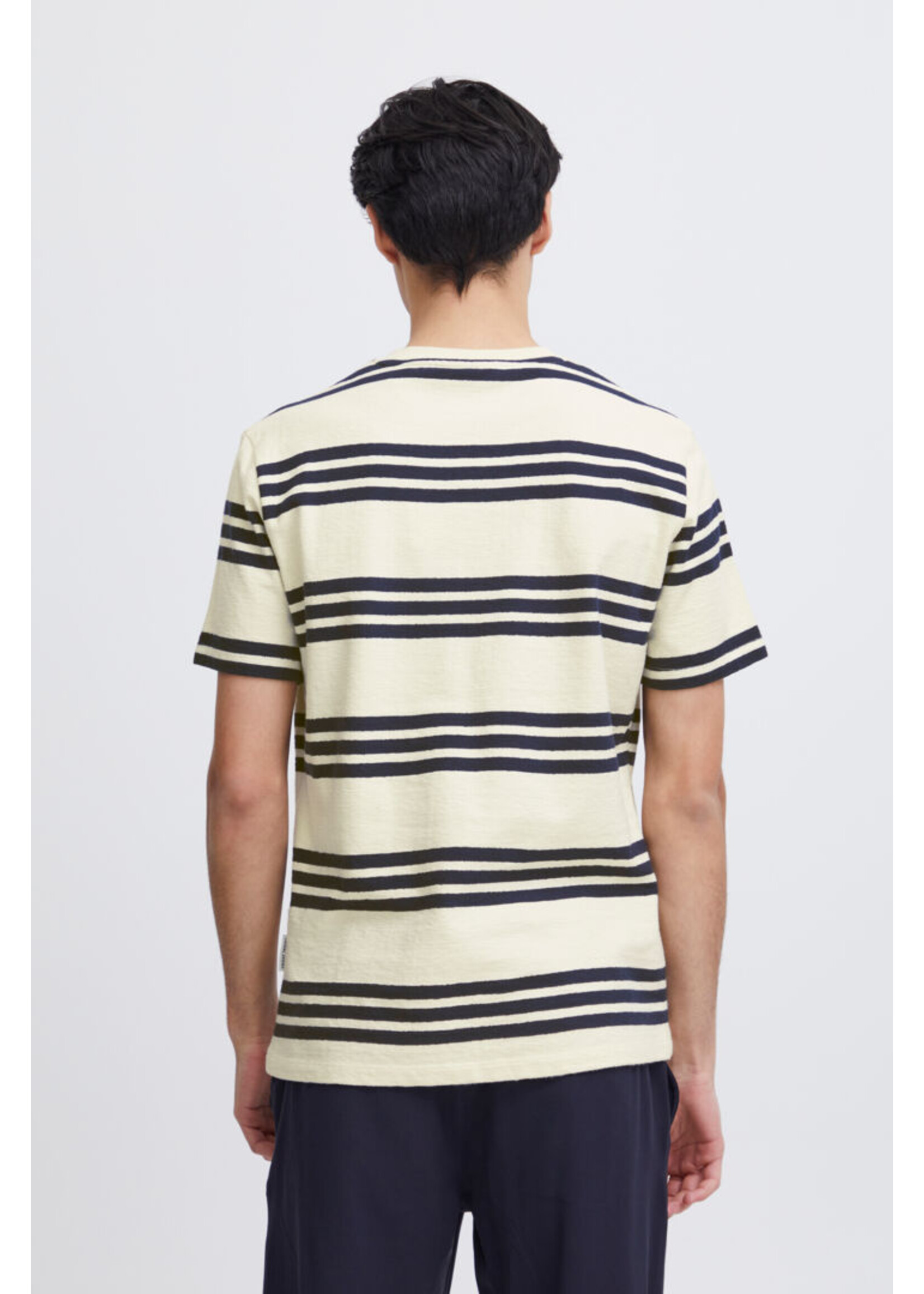 Casual Friday Casual Friday Thor Chandail Structuré Rayé 0145  - White Asparagus
