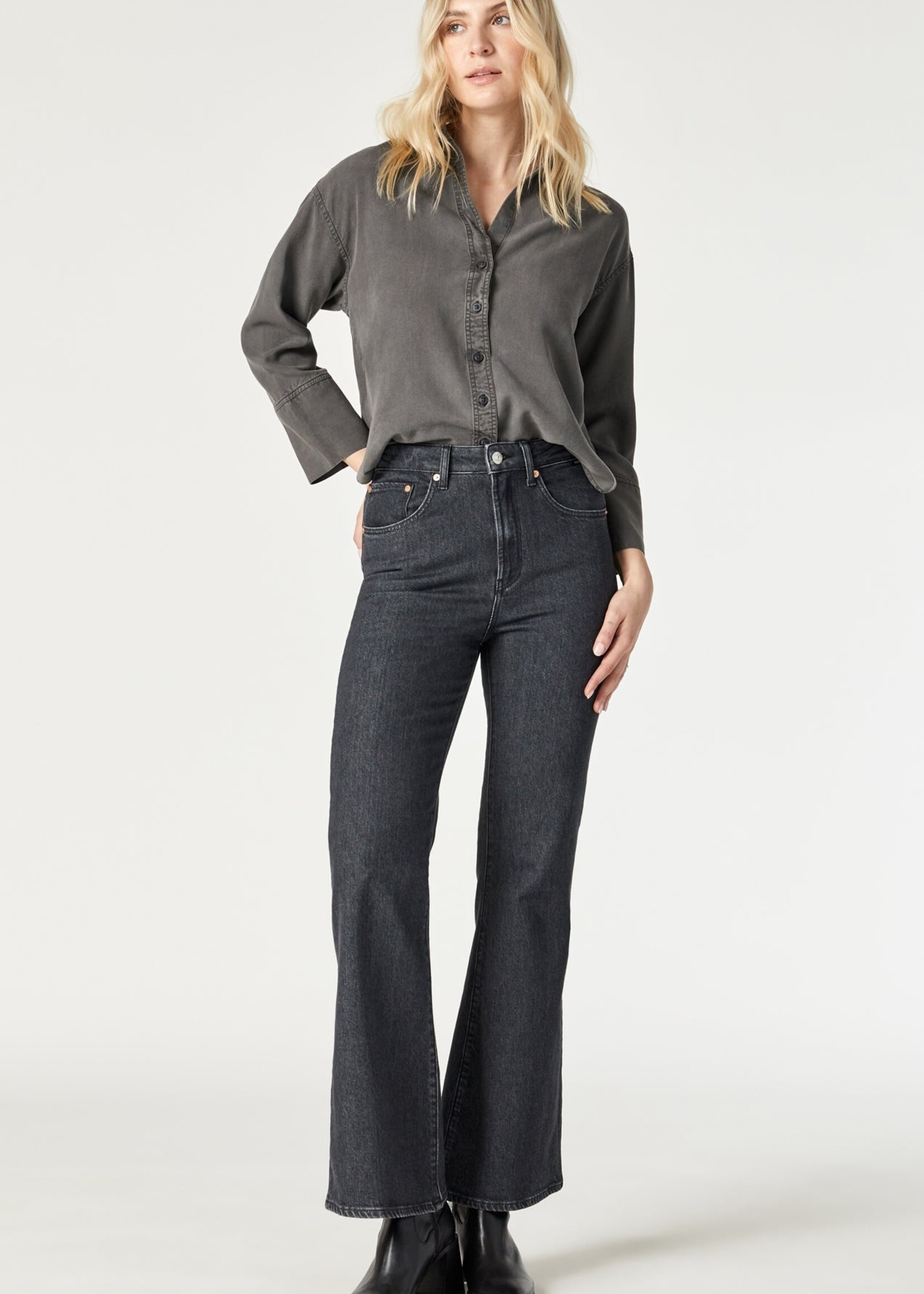 Mavi MAVI Los Angeles Flare Jeans - Dark Smoke
