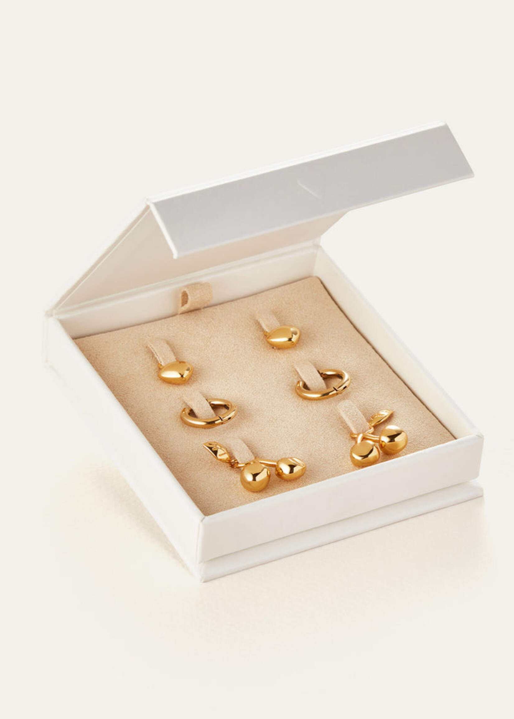 Jenny Bird Puffy Heart and Cherry Huggie Play Kit - Gold