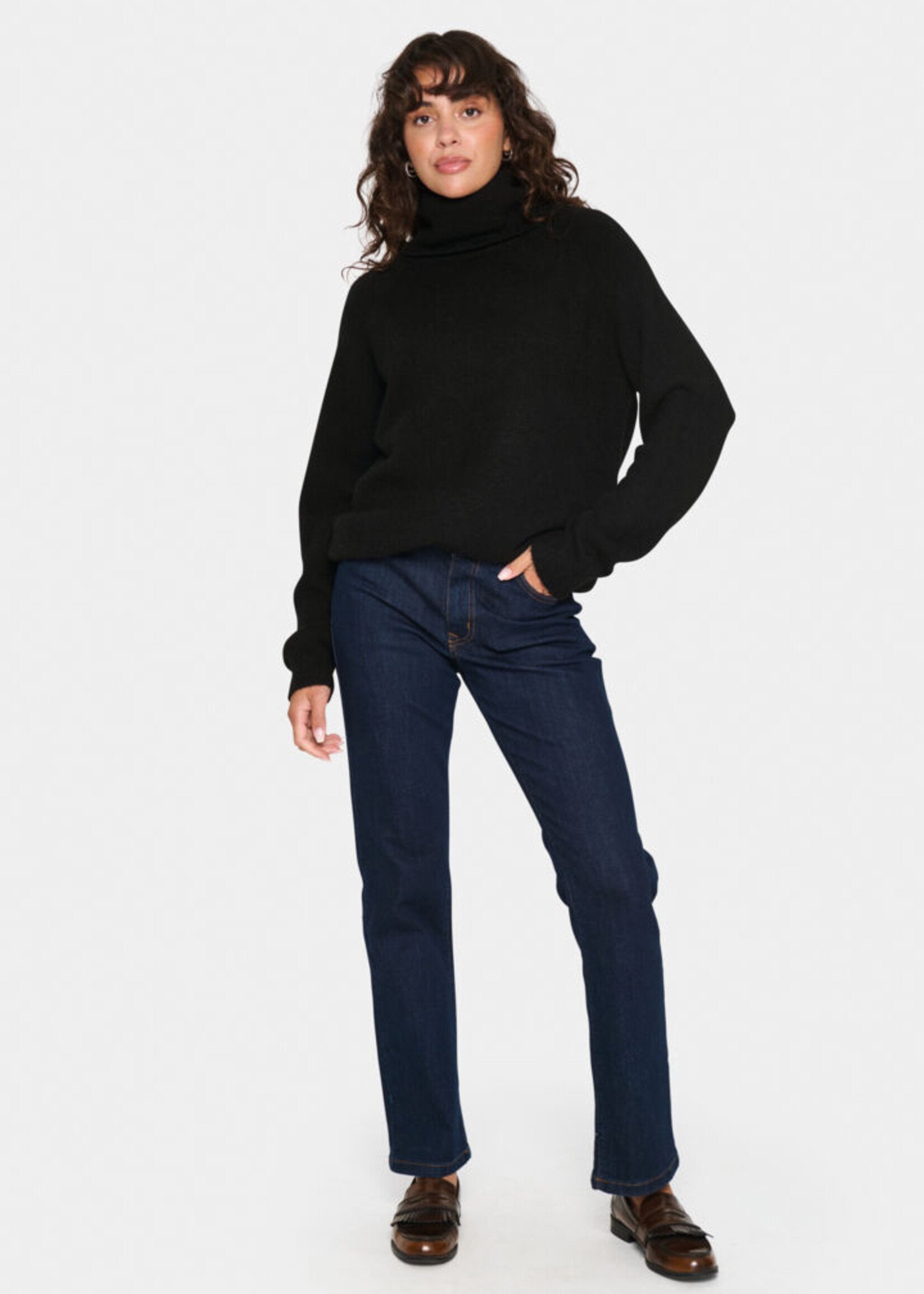 Saint Tropez Saint Tropez Garbie Rollneck Pullover - Black