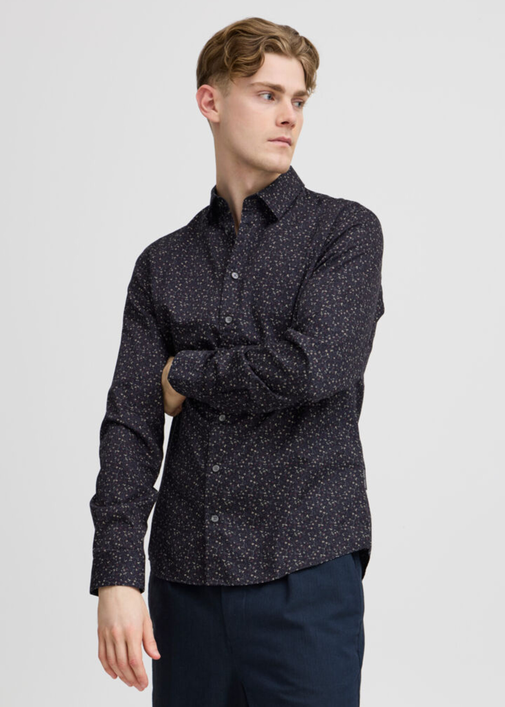 Casual Friday Casual Friday Anton LS Floral Shirt - Dark Navy