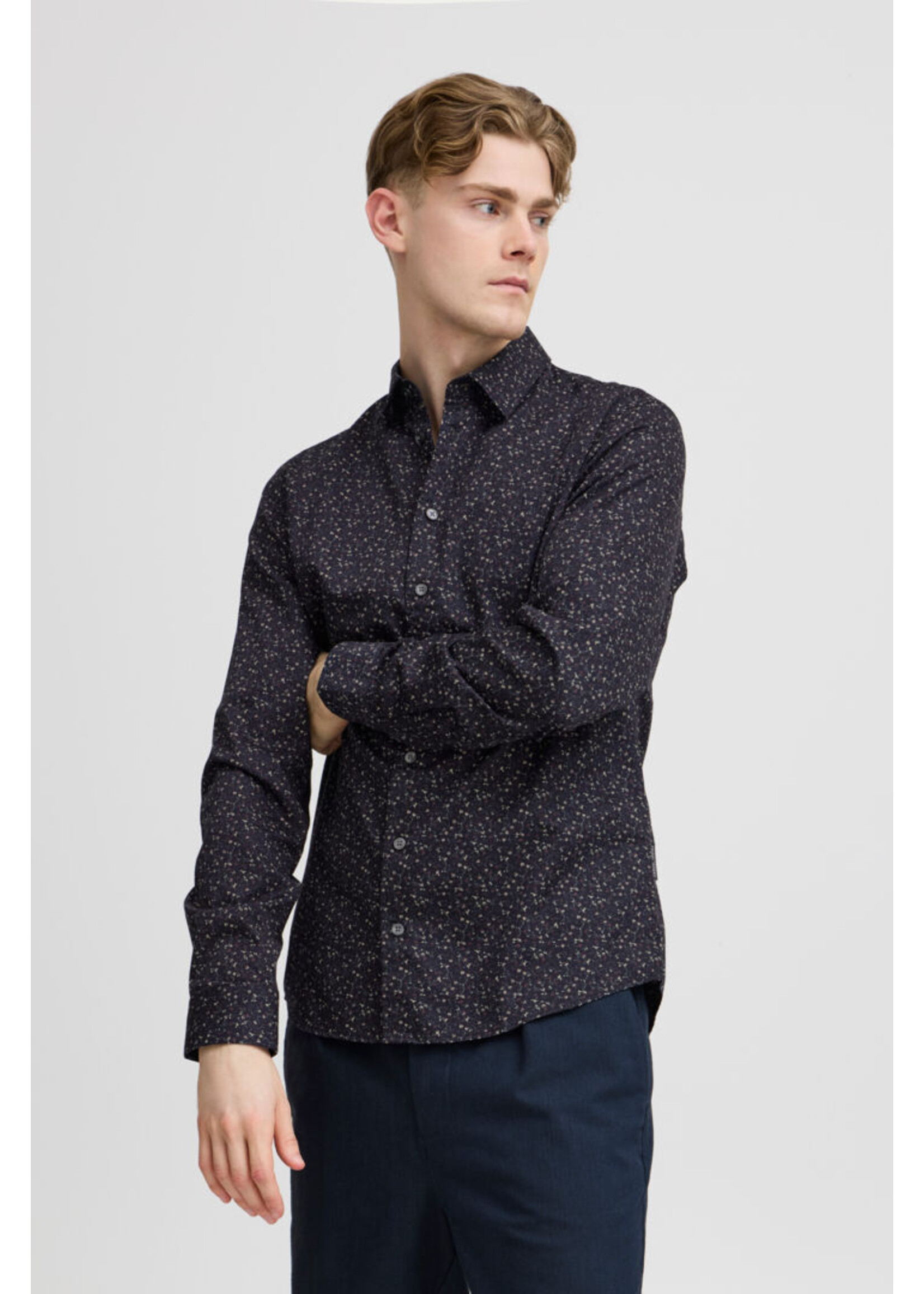 Casual Friday Casual Friday Anton LS Floral Shirt - Dark Navy